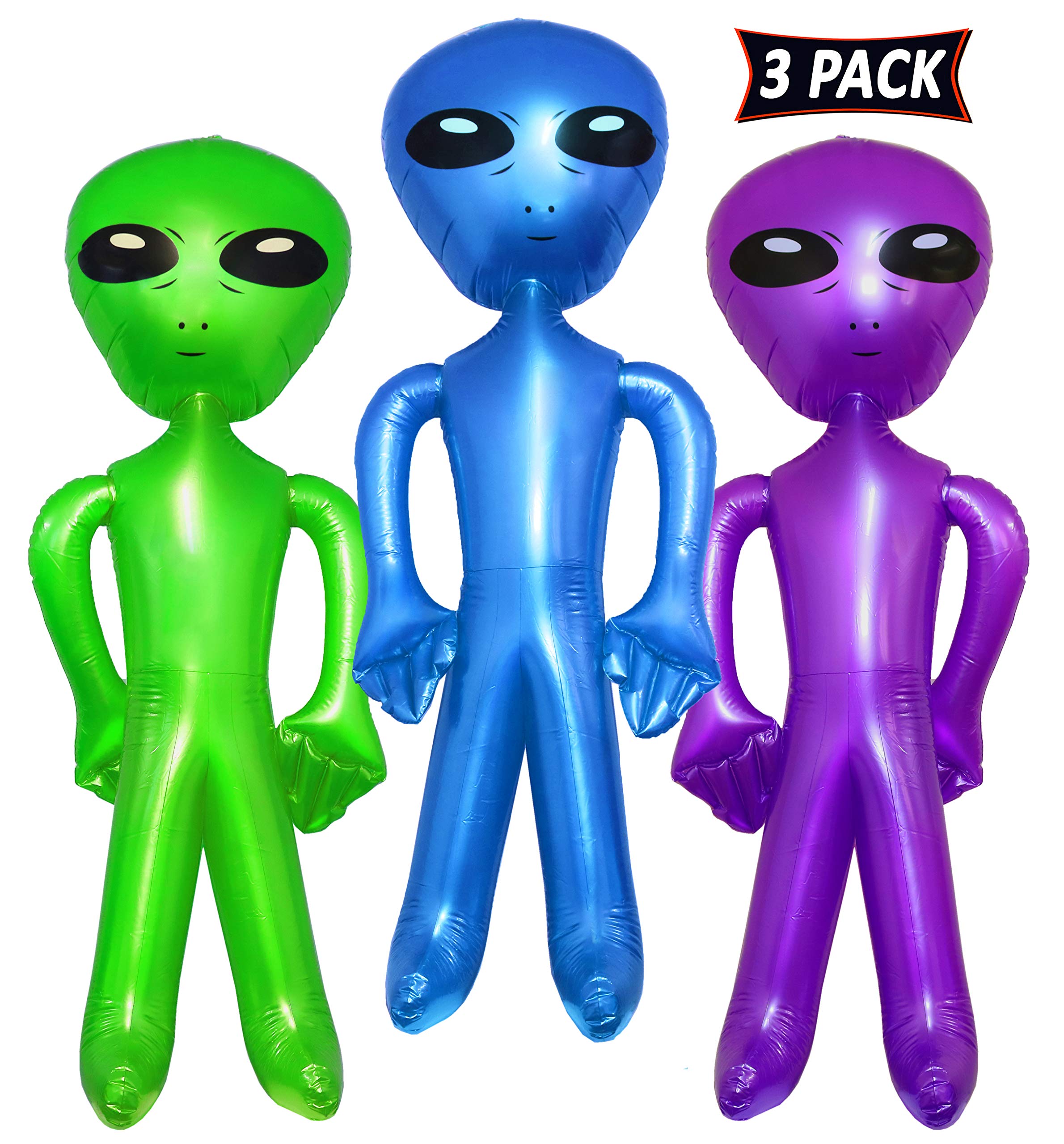 Robots, Monsters & Space Toys 4 NEW INFLATABLE GREEN ALIENS 36" BLOW UP