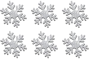 Frozen Silver 5 Pack = 15 Glitter 2 Inch Snowflake Iron-On Appliques