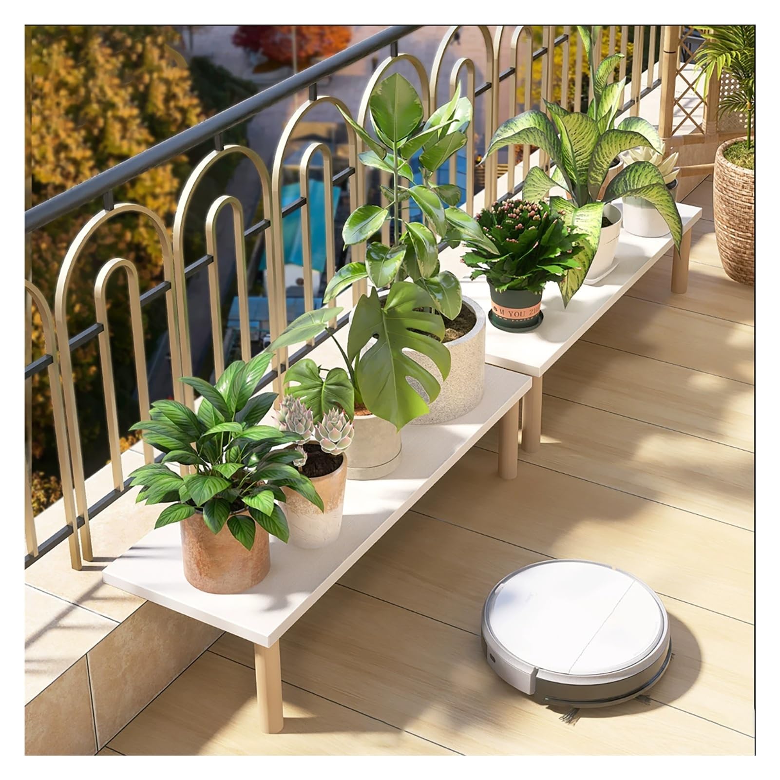 Rallonges de rebord de fenêtre pour plantes support rangement personnalisable 50x90x15cm avec pieds