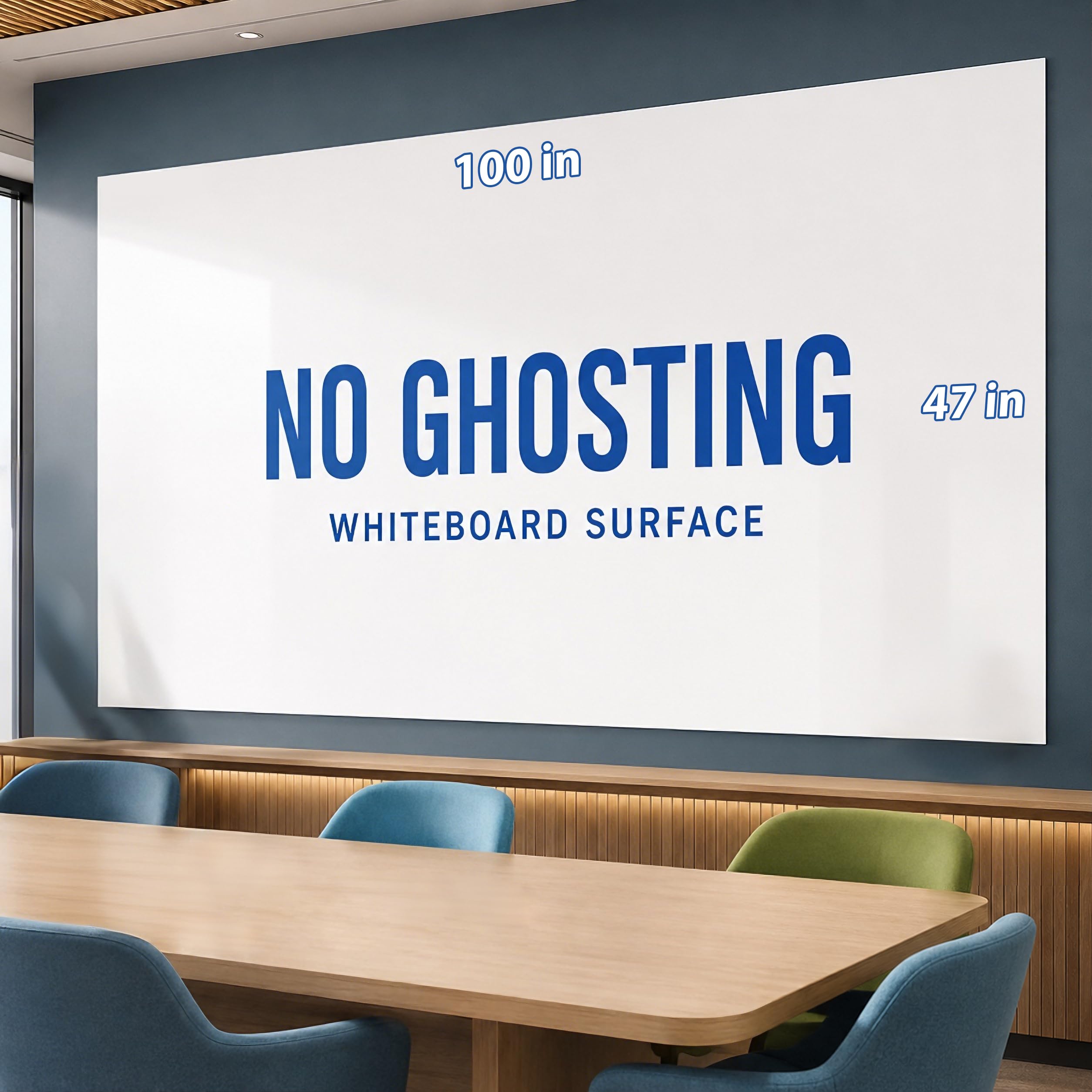 Dry Erase Paper for Wall 254 x 118 cm, Self Adhesive White Board Wallpaper Peel and Stick, No Ghosting Whiteboard Contact Paper for Office Classroom Meeting Room