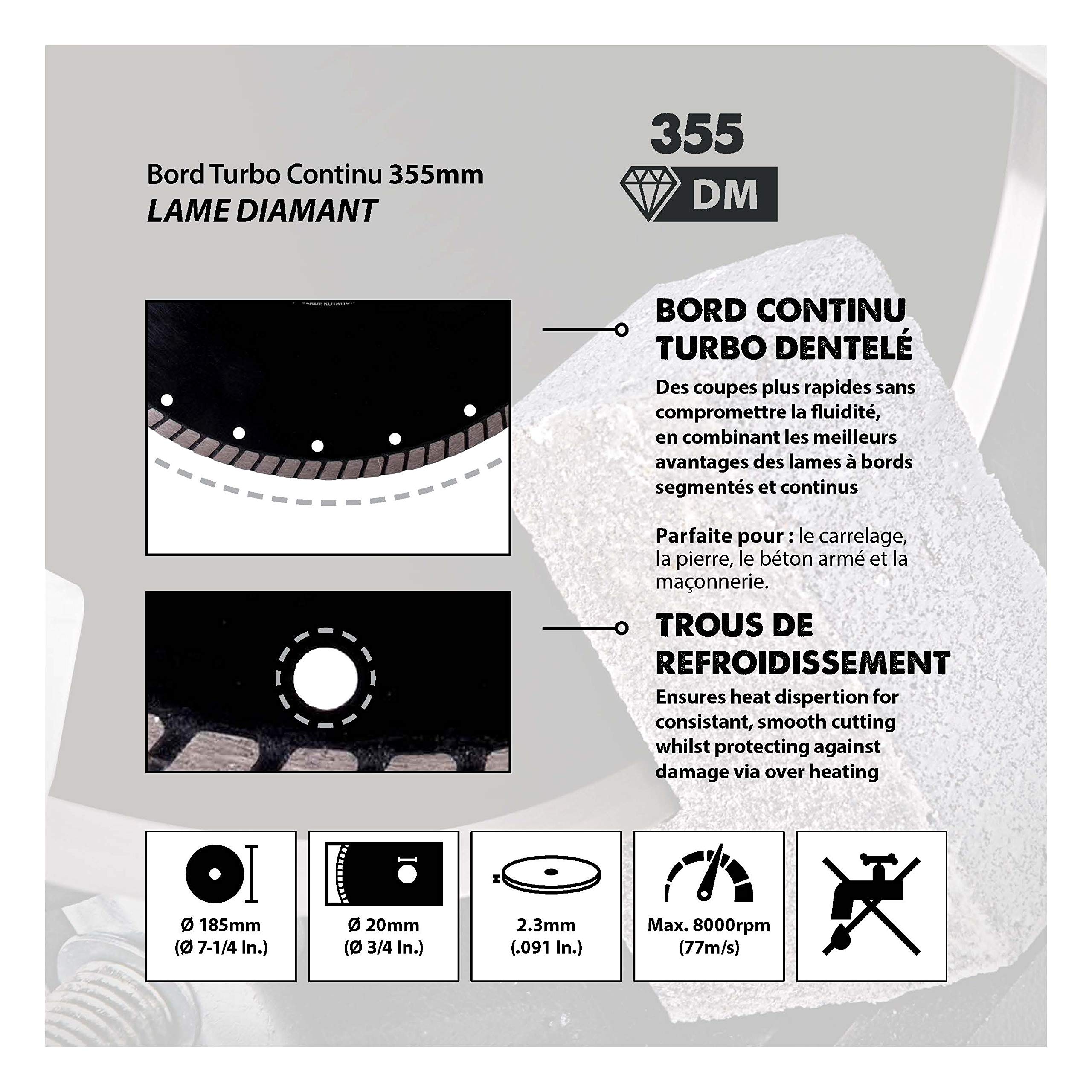 Evolution Power Tools - Lame Diamant, 355 mm, Vert