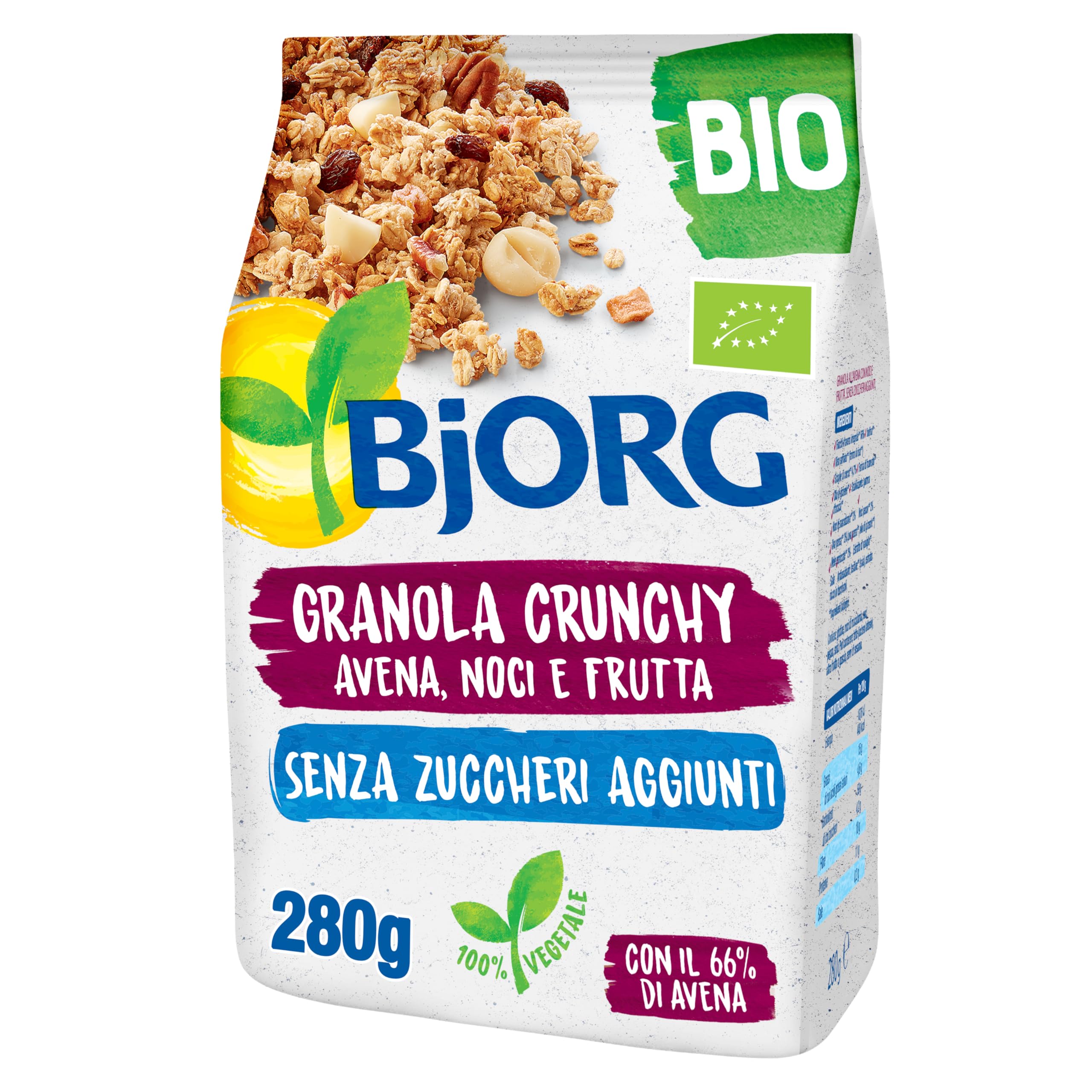 BJORG Granola Crunchy Avena Integrale Noci e Frutta Bio 280g