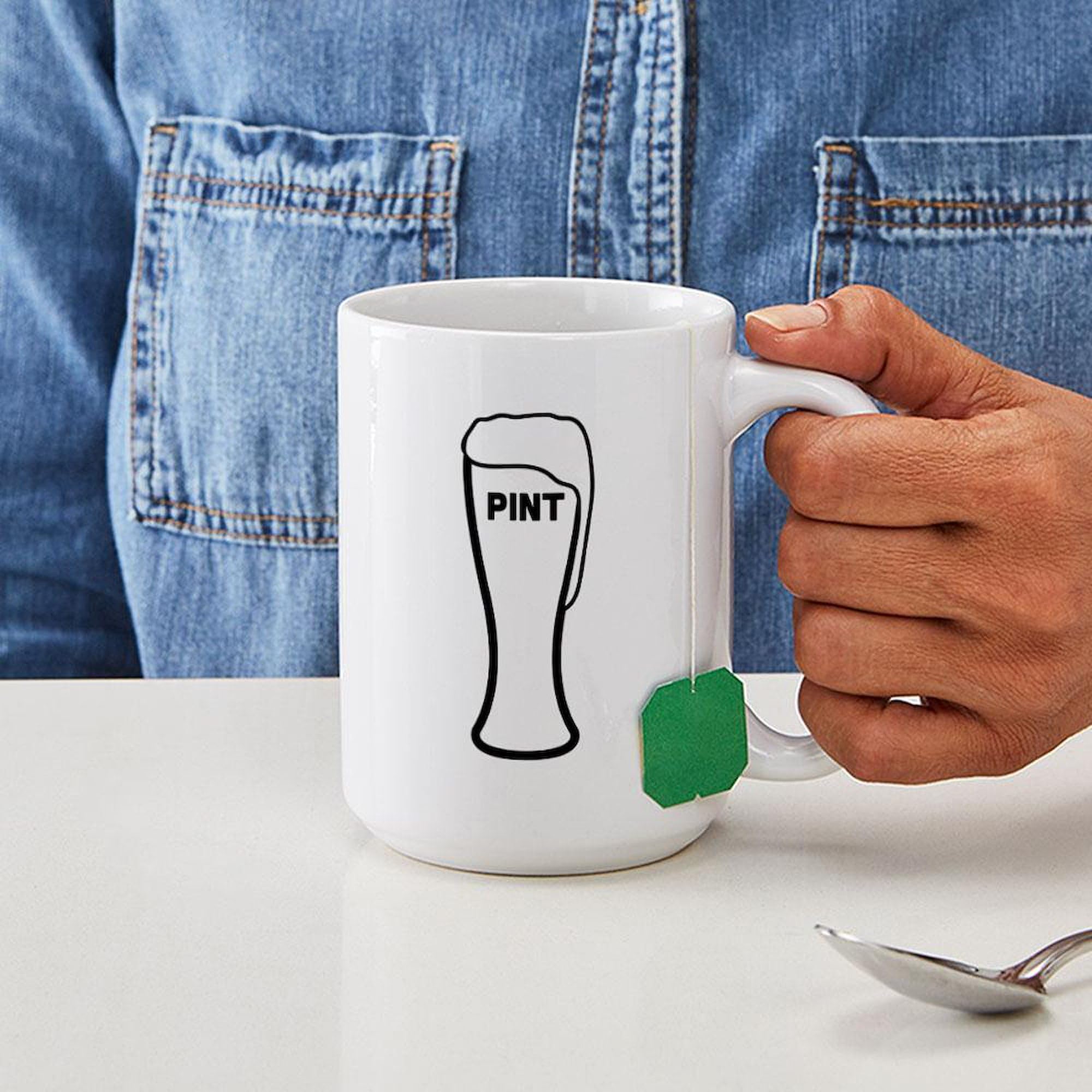 Amazon.com | CafePress Pint Large Mug 15 oz (444 ml) Ceramic Coffee Mug:  Coffee Cups & Mugs