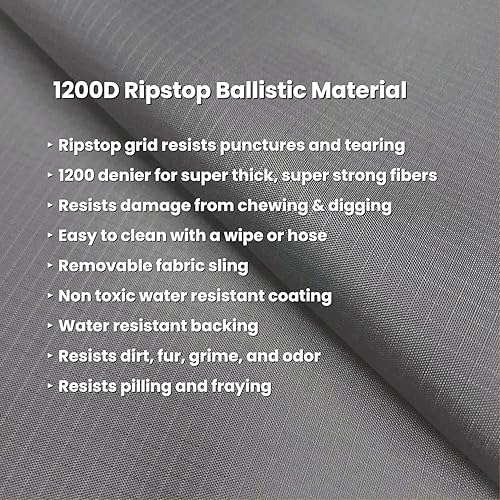 Miniatura 6 de K9 Ballistics Cama elevada a prueba de mordidas para perros grandes, prácticamente indestructible, premontada, soporta masticadores agresivos, L,
