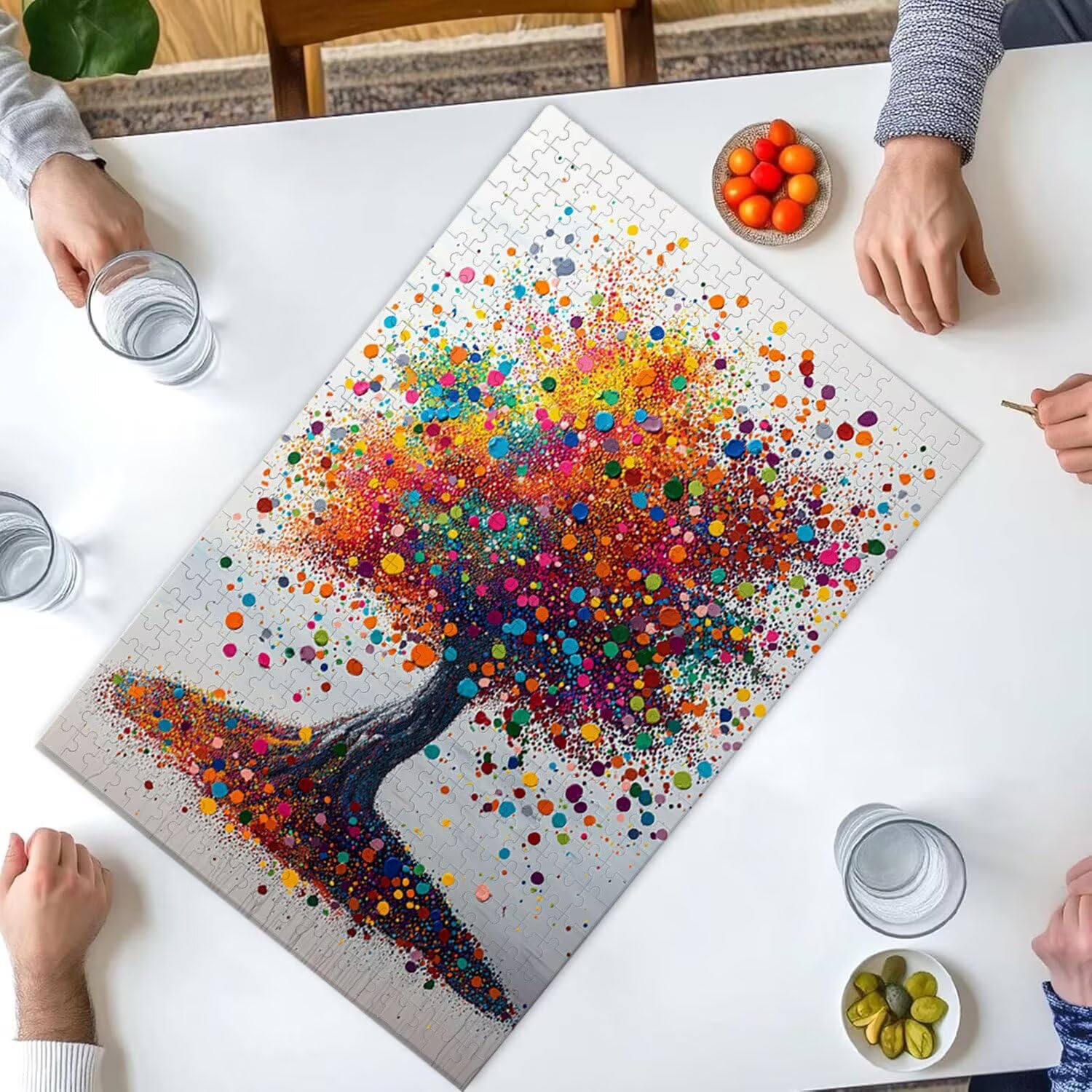 Puzzle 3000 elementów dla dorosłych puzzle dla dorosłych 3000 elementów puzzle wymagające i drażniące mózgi edukacja gra dla całości, prezenty dla mężczyzn, motyw puzzli: (kolorowe drzewo) h-74