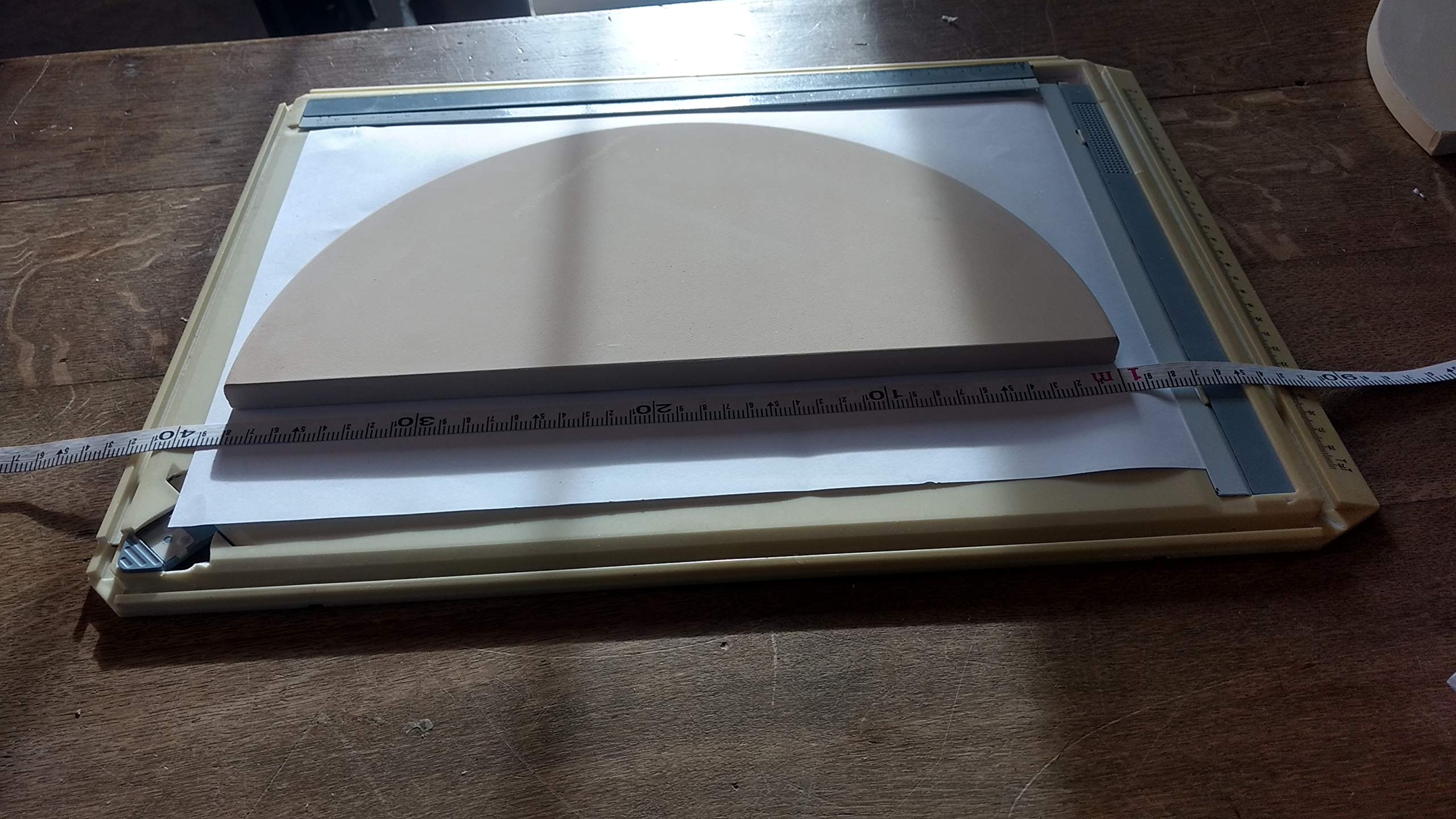 YNNI KAMADO TQHMPS38 - Coppia di pietre per pizza a mezza luna extra spesse e alte temperature, per barbecue, 38 cm, TQHMPS38