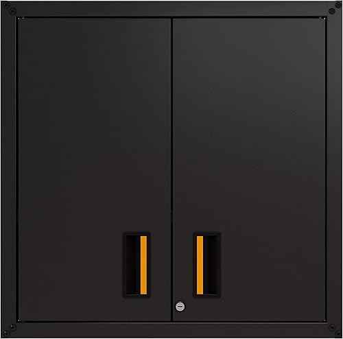 Miniatura 6 de para el hogar, gabinete de pared de acero listo para armar con dos puertas (negro) Negro -,Negro y gris,Blanco y