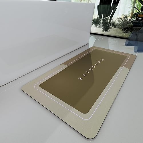 Vista 40 de Alfombras de baño 24x48 pulgadas, alfombra mágica moderna para el baño, alfombra de goma antideslizante de secado rápido absorbente, alfombras