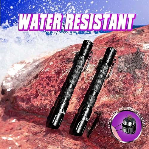 Miniatura 5 de Linterna UV paquete de 2 unidades, ultra violeta, 395 nm, luz negra portátil y compacta para detección de orina y manchas de mascotas, limpieza de