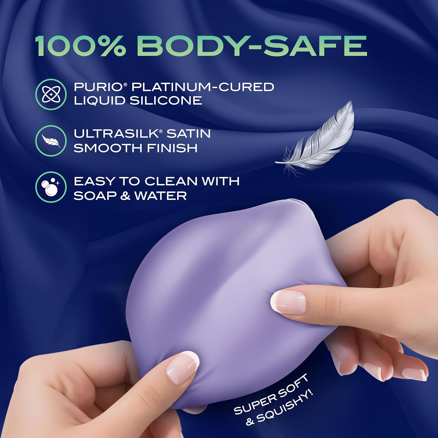 Blush Urself PulsePad 4" Silicone Vibrator for Women - Double-Sided Grinding & Straddling Play - Clitoral Vaginal Heighten Sensation Stimulator Discreet Adult Sex Toy, RC, IPX7, USB Charge - Purple