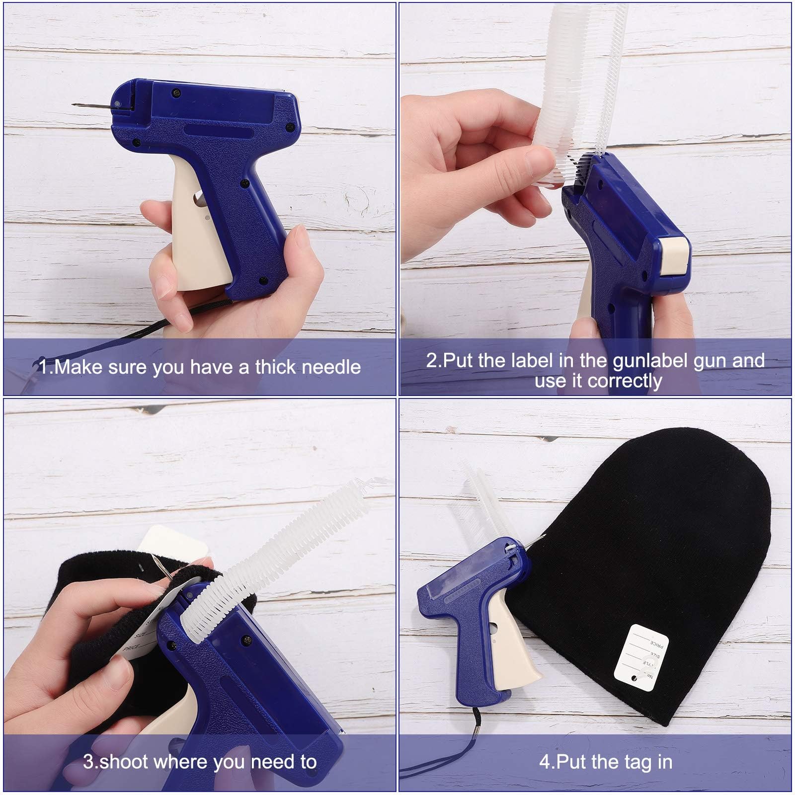 3000 Stück Etikettierpistole Verschlüsse Kunststoff J Haken Verschlüsse Kleidung Aufhängen Tag Verschlüsse für Etiketten, Standard Tagging Barbs, 3 Größen, 3,8 cm, 5,6 cm, 7,1 cm