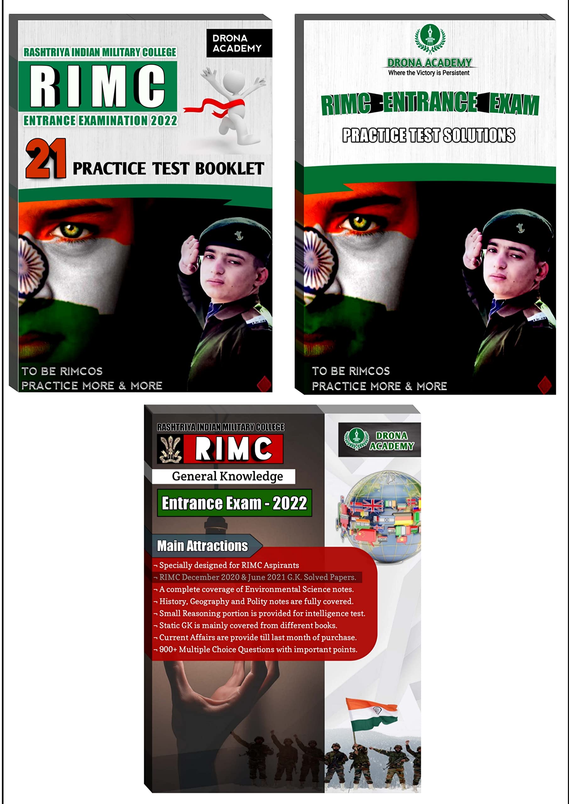 rimc entrance exam practice papers booklet with general knowledge notes