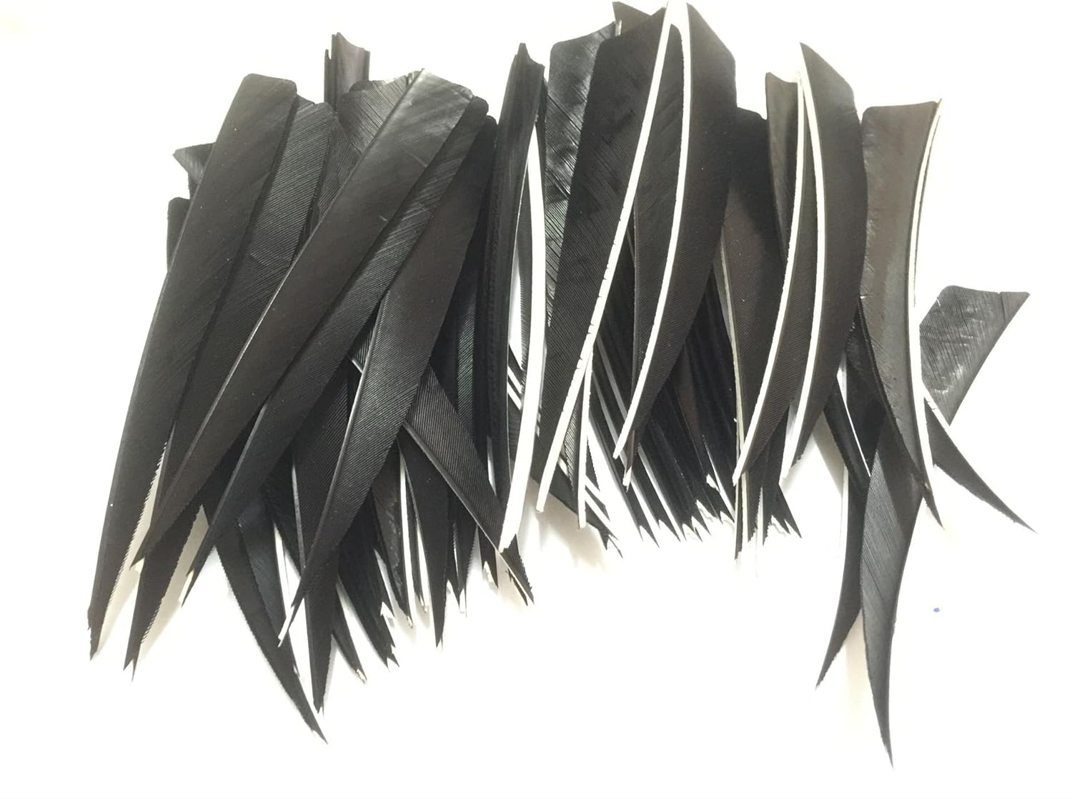Jiexi Hwyp Archery Fletches 5" turkey Feather Fletching Shield Shape Pack of 100 : Sports & Outdoors
