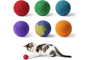 6-Pack Colorful Wool Cat Toy Ball