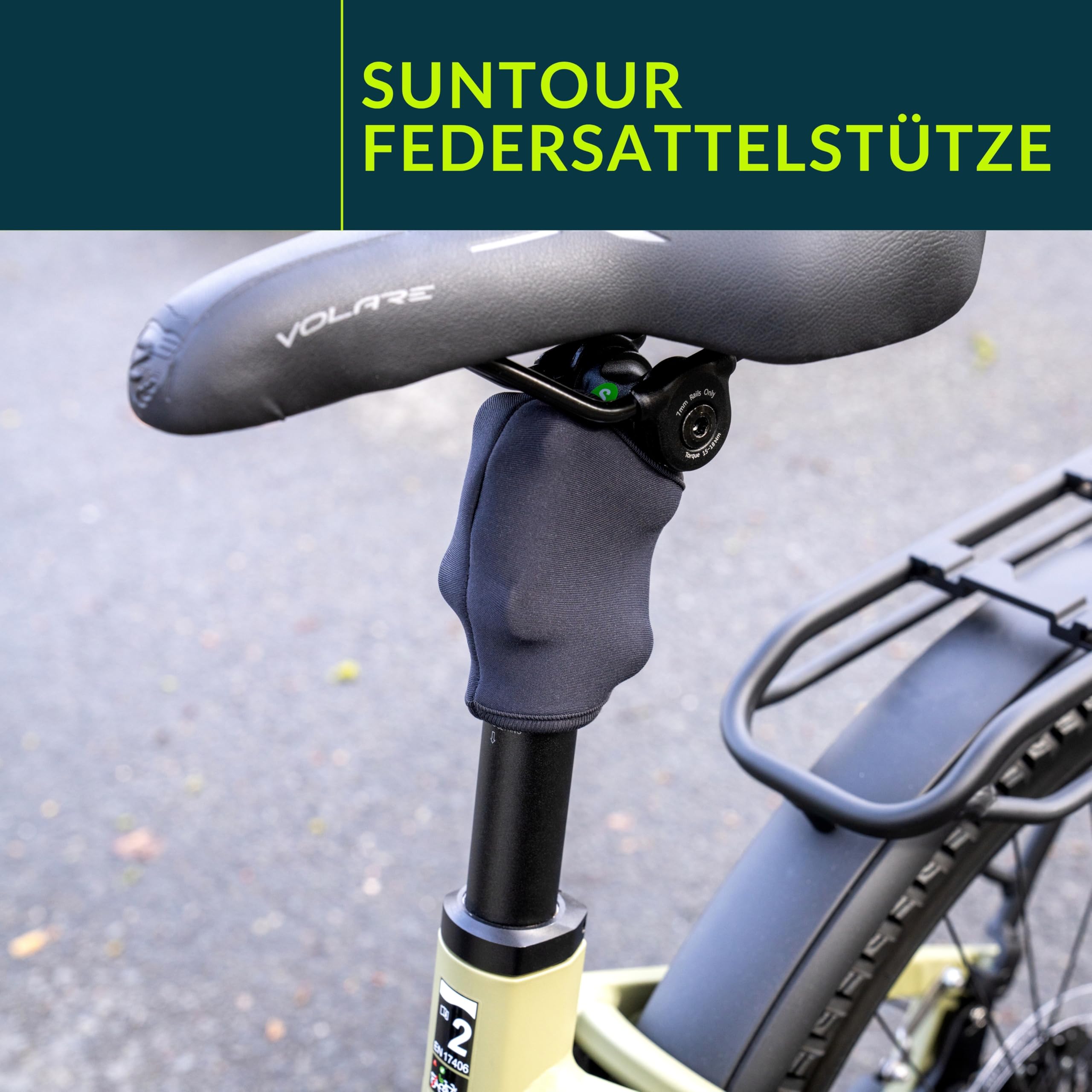 Suntour SP26-NVX Parallelogramm-Federsattelstütze, gefederte Aluminium Sattelstütze, schwarz, stoßdämpfend, perfekt für Trekking, City (Ø 31,6 mm x 350 mm, medium Spring (70-95 kg Fahrergewicht))