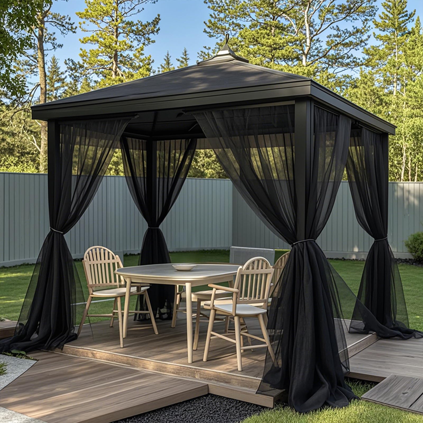 Outdoor Mosquito Netting 5.2ft x 7ft (160x213cm),30GSM High-Density Fine Mesh for Windows & Balcony,DIY Cut to Size Bug Screen for Patio Gazebo & Porch,UV-Resistant Lightweight Privacy Shield