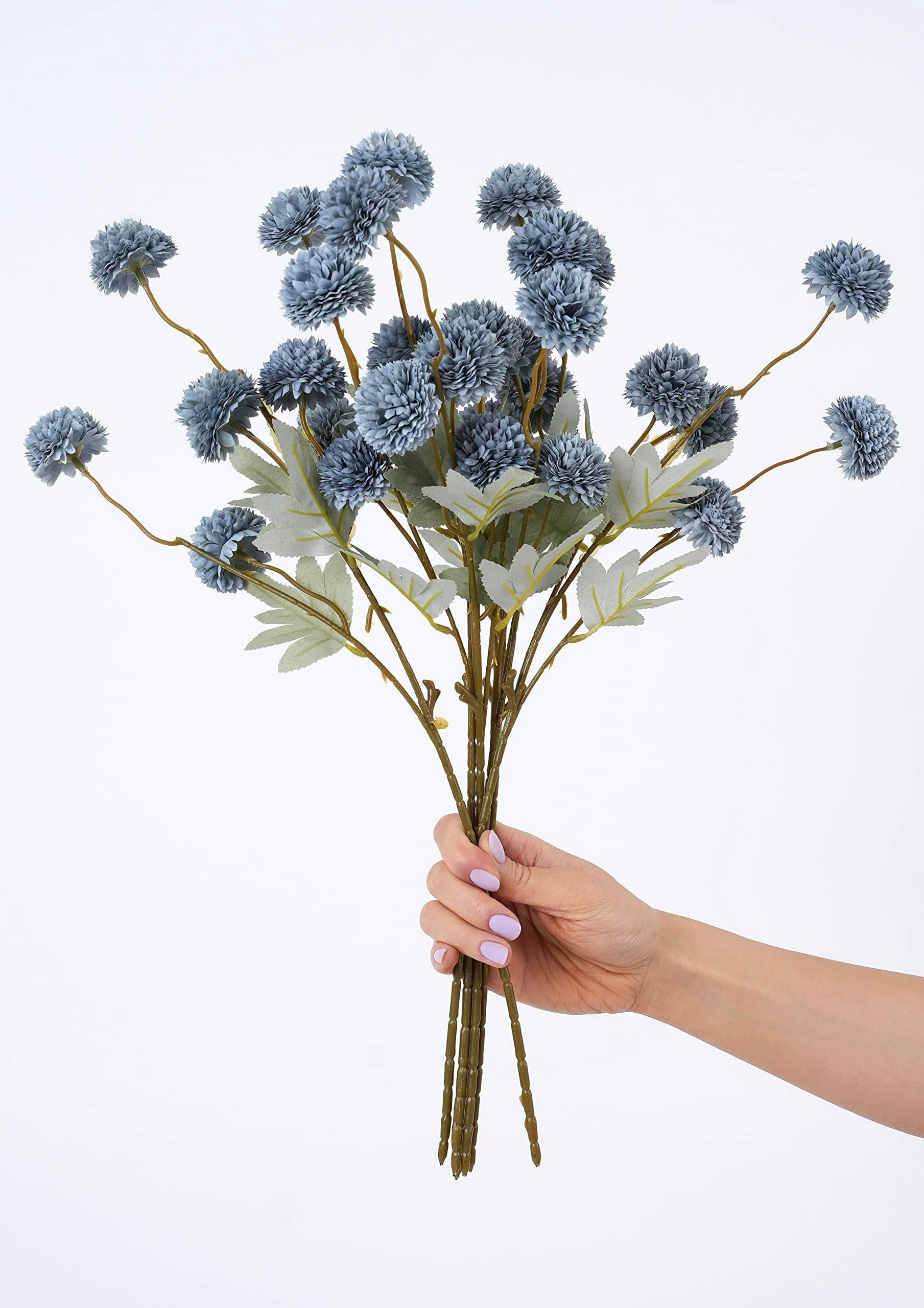 NALACAL 6 Artificial Chrysanthemum Stems Flowers, Faux Tulips Floral Foam 52cm Large Flower Bouquet Bunches Arrangements for Home Decor