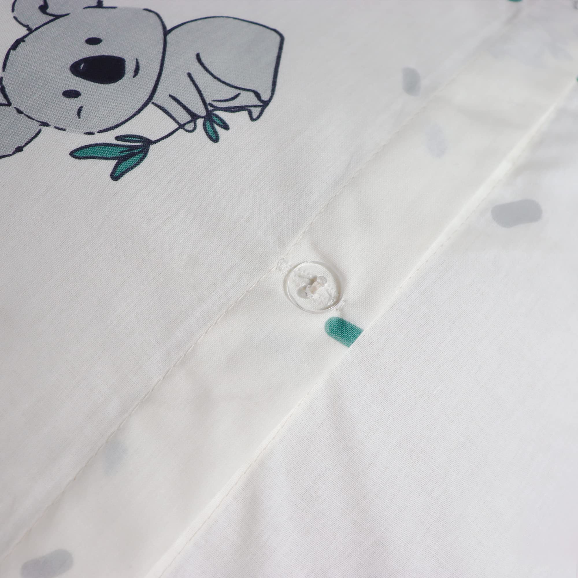 Parure De Lit Enfant 140x200 Cm Matt & Rose - Imprimé Koalas Réversible - 100% Coton Oeko-Tex - Housse Couette + Taie
