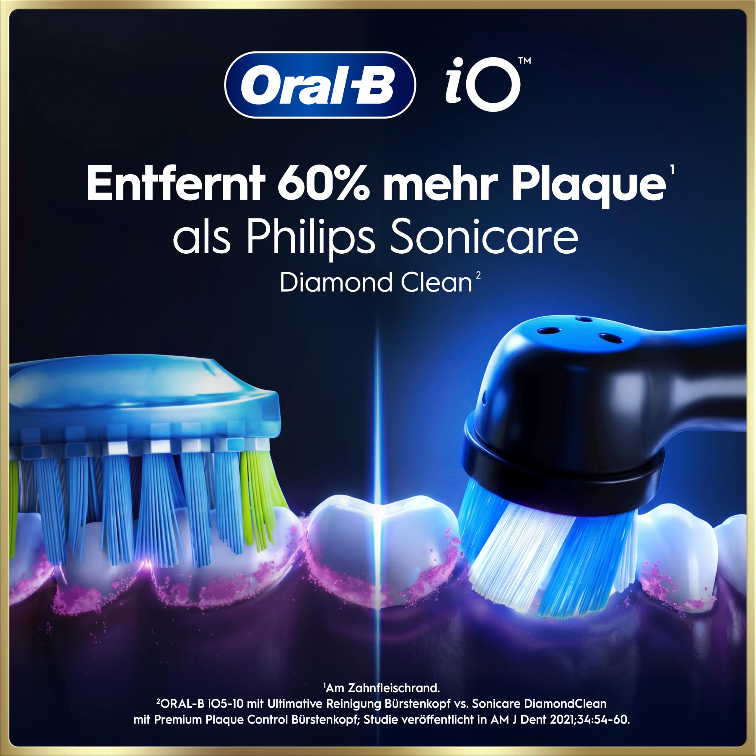 Oral-B iO Series 9 Elektrische Zahnbürste, Schwarz | Inkl. 3 Aufsteckbürsten, Lade-Reise-Etui, CHIP Testsieger (11/25), Electric Toothbrush mit 7 Modi für Zahnpflege