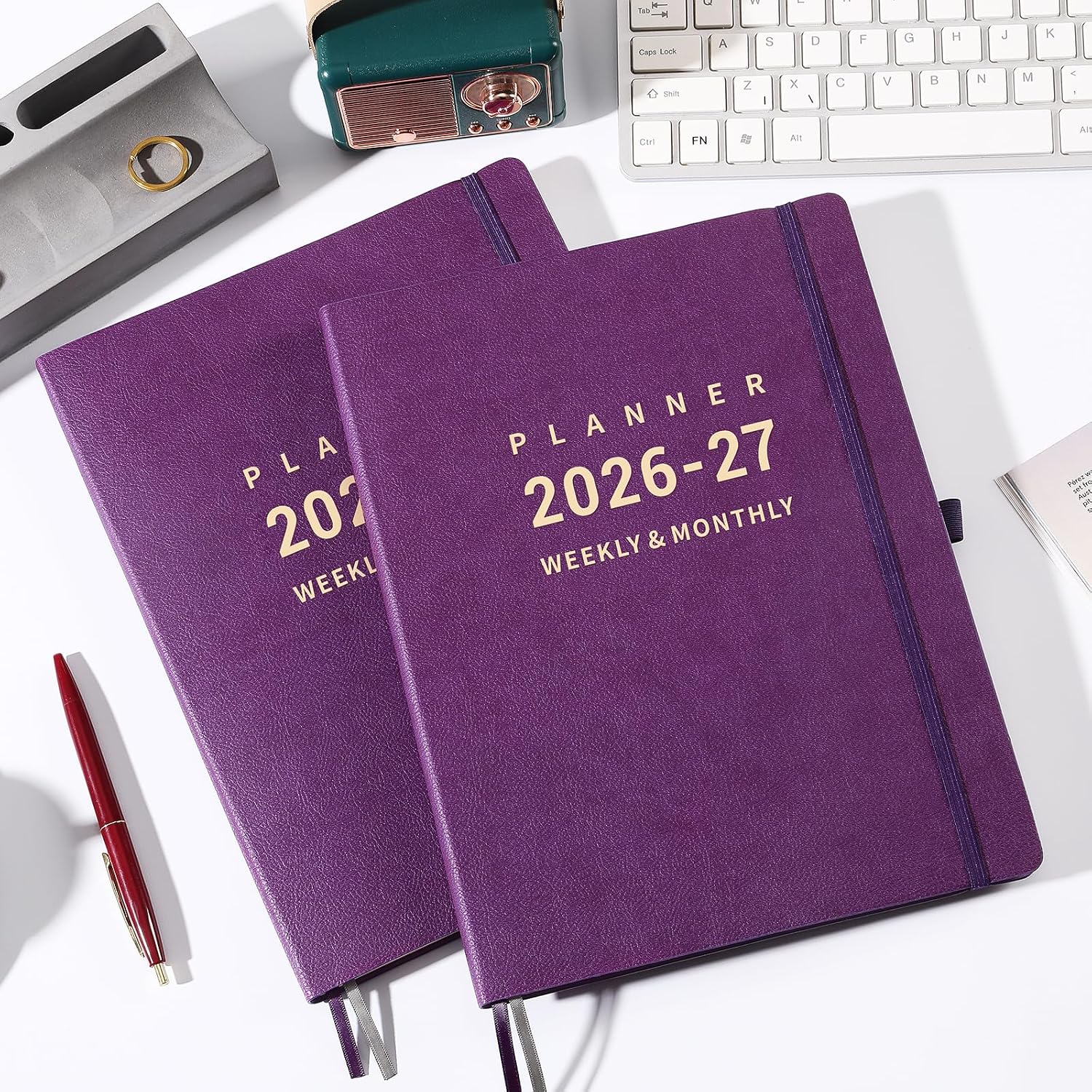 Planner 2026-2027 - Academic Planner 2026-2027, 8.5" x 11", July 2026 - June 2027, Planner Daily Weekly and Monthly, Pen Holder, Pocket, 25 Notes Pages, Faux Leather Cover