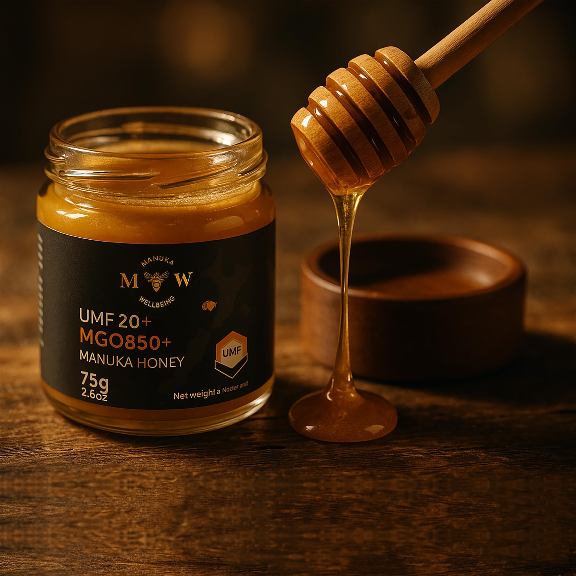 NZfyMe–Manuka Honig Experience Set–3x75g (MGO 550+/UMF 15+, MGO 700+/UMF 18+, MGO 850+/UMF 20+) | Premium Edition im Glas mit Holzlöffel & Geschenkbox| Zertifiziert & Hergestellt in Neuseeland