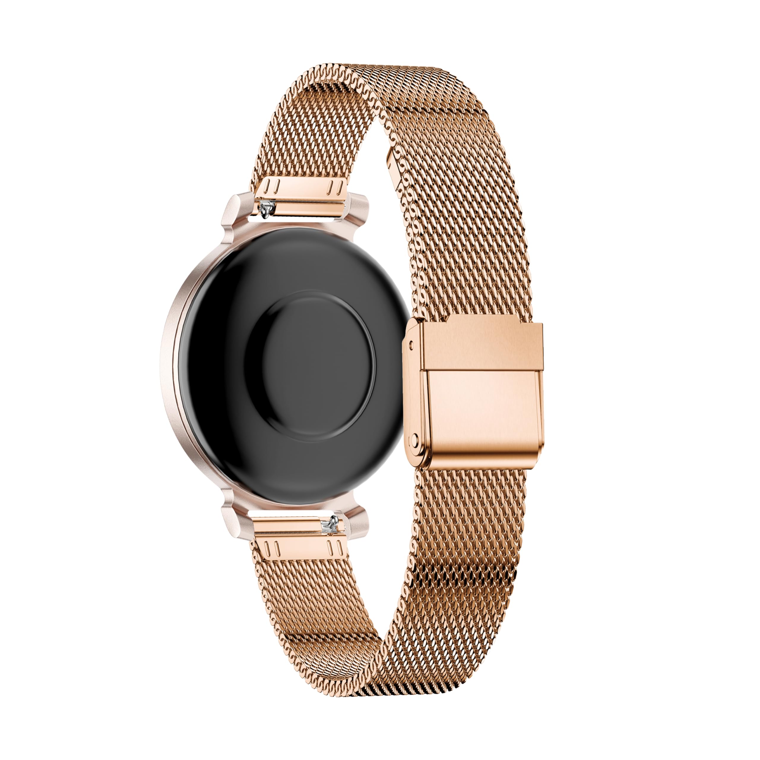 Kompatybilny z paskiem do zegarka Garmin Lily 2, 14 mm, metalowa siatka, damski, zapasowy pasek kompatybilny z paskami Lily2, różowe złoto