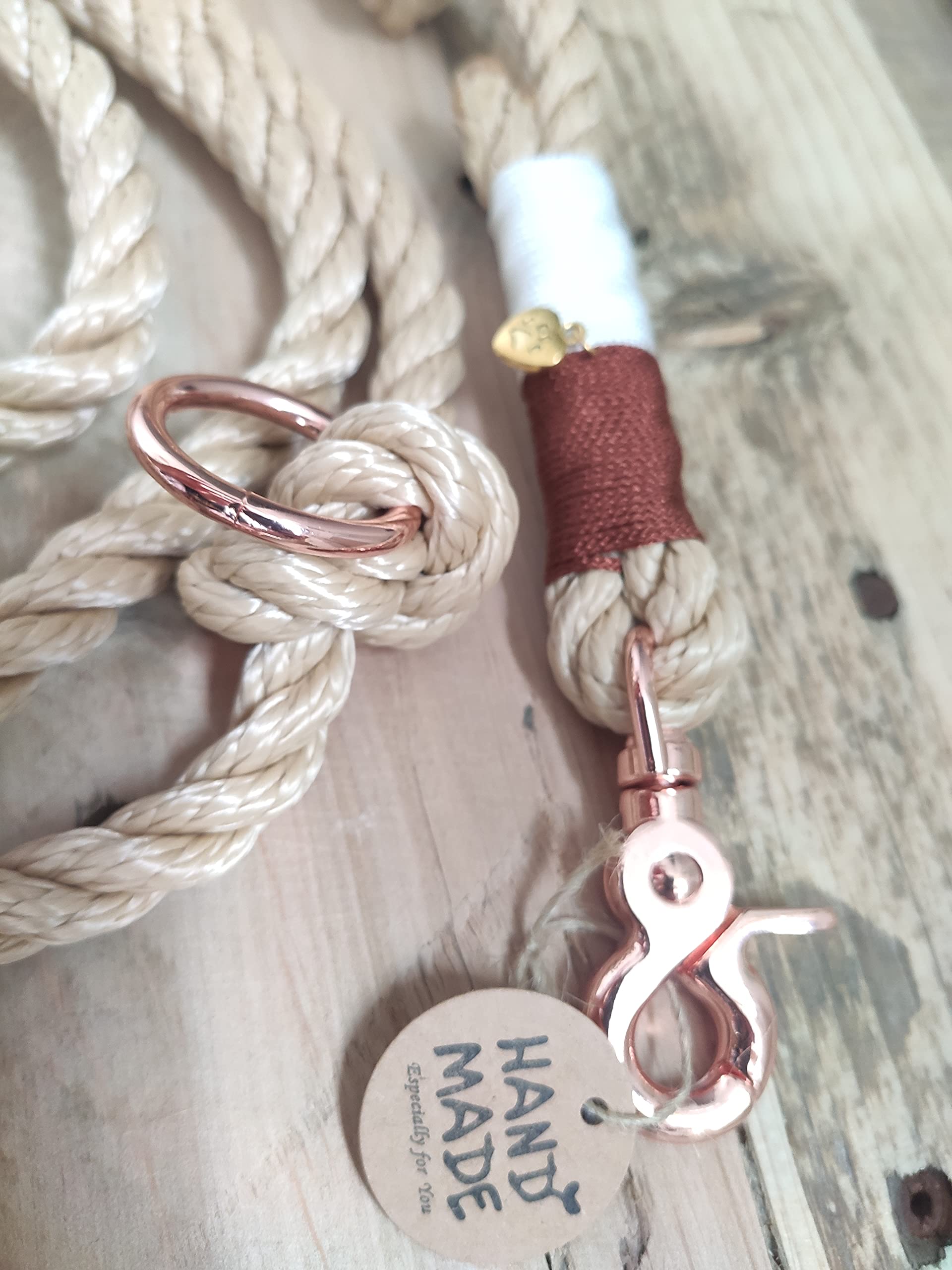 Tau - Correas para Perros, Juego en Color Beige y Rojo Oxidado