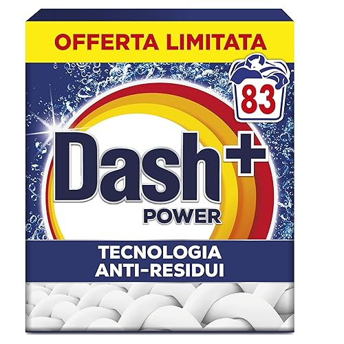 Dash Detersivo Lavatrice Per Bucato In Polvere, 83 Lavaggi, Tecnologia Anti Residui, Rimuove le Macchie, Efficace anche a Freddo e in Cicli Brevi