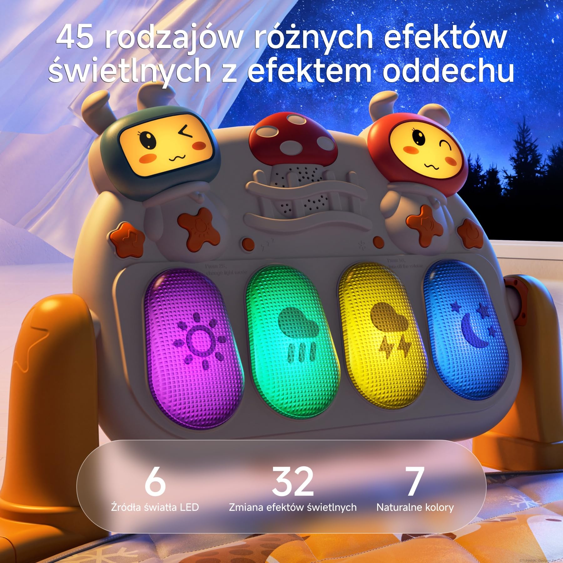 TUMAMA KIDS 4-w-1 Mata Aktywności Dla Niemowląt, Mata Aktywności Z Pianinkiem Dla Niemowląt, 70+ Dźwięków, 25+ Min Muzyki i Światła, Łuk Aktywności Gra, Zabawki Dla Niemowląt 0 1 3 6 Miesięcy