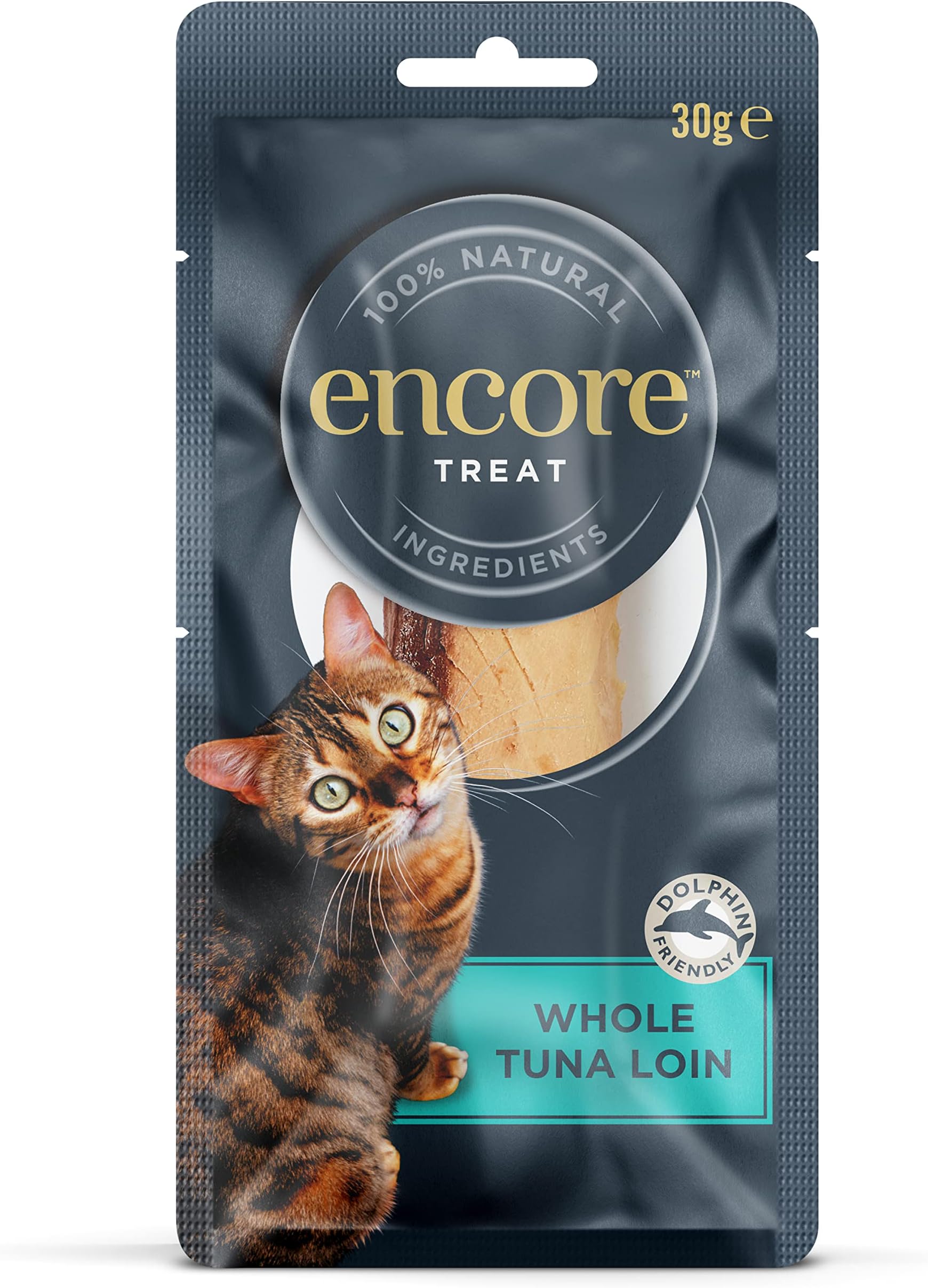 Encore 100% Natural Cat Treats, Whole Tuna Loin Cat Snack, 30g (Pack of 12)