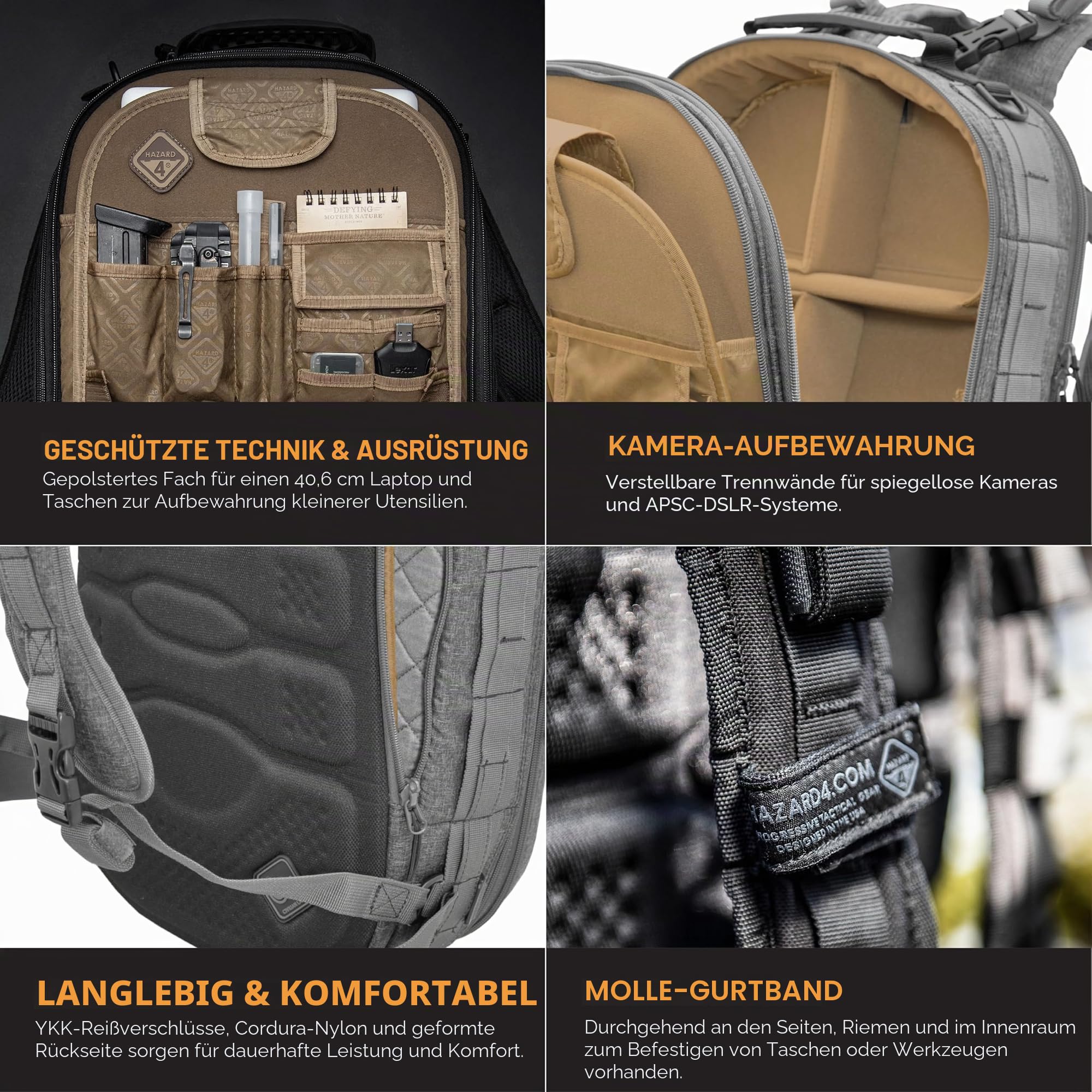Hazard 4 Pillbox™ Grayman Taktischer Rucksack mit optischer Schale – Pack