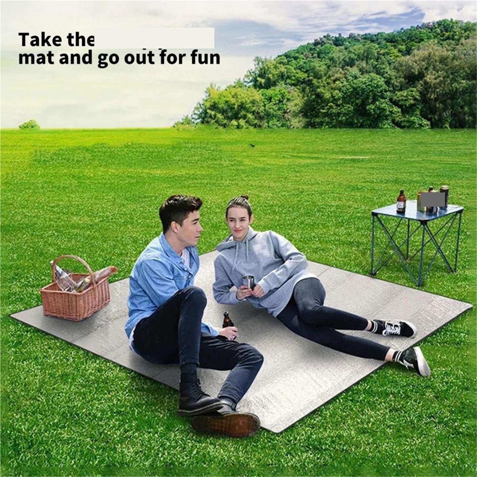 Piknik, plaża, dywany， Mata piknikowa z izolacją z folii aluminiowej, różne rozmiary(C 220cmx220cm)