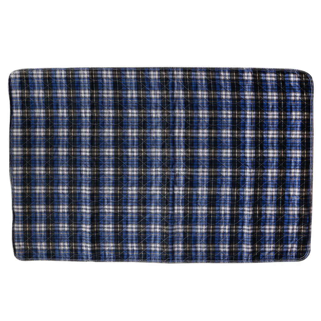 Alèse de Lit Réutilisable et Imperméable pour Incontinence et, Blue Grid, 90x120cm
