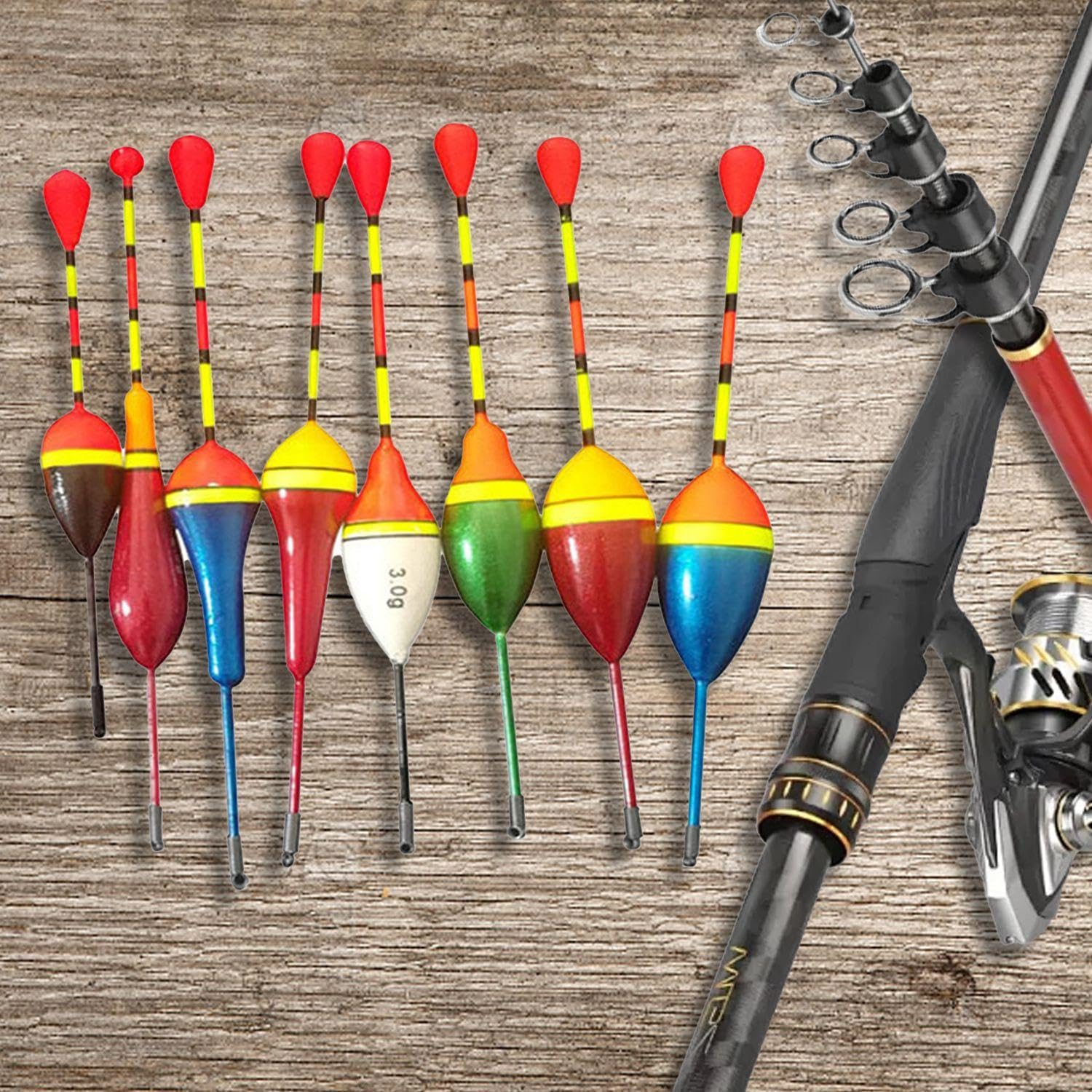 20 Boyas De Pesca, Flotadores Rugosos para Pesca, Accesorios De Pesca Al Aire Libre, Juegos De Herramientas De Pesca, Juegos De Aparejos De Pesca, Kits De Pesca Flotante, Flotadores Crucianos