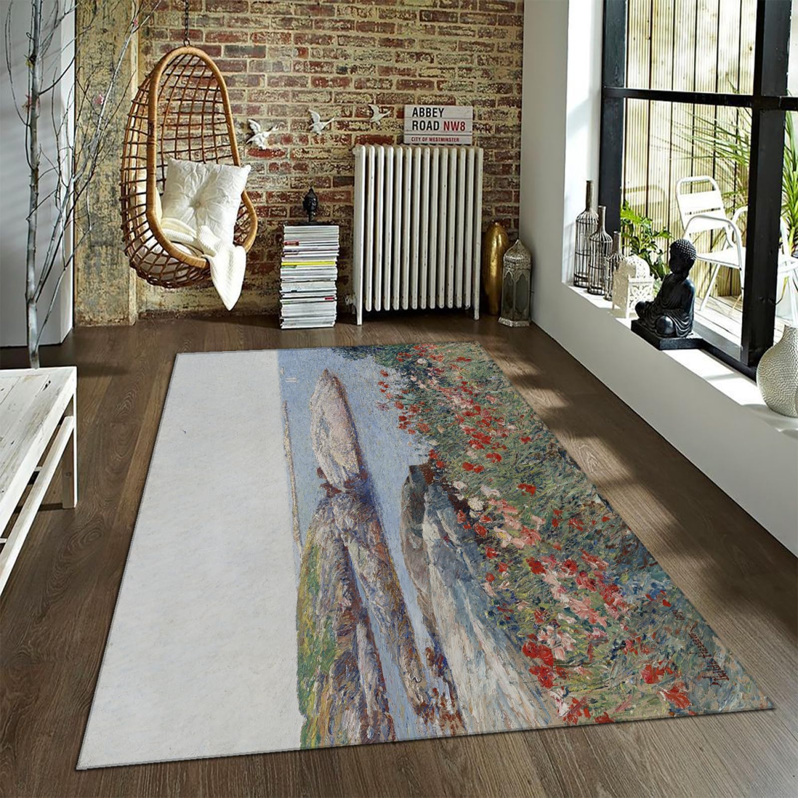 Tapis de sol fleurs Childe Hassam lavable pour éliminer les taches de bureau facilement