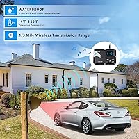 Vista 2 de Alarma solar inalámbrica para entrada exterior de rango de 1800 pies, sensor de movimiento al aire libre y sistema de alerta de entrada con batería