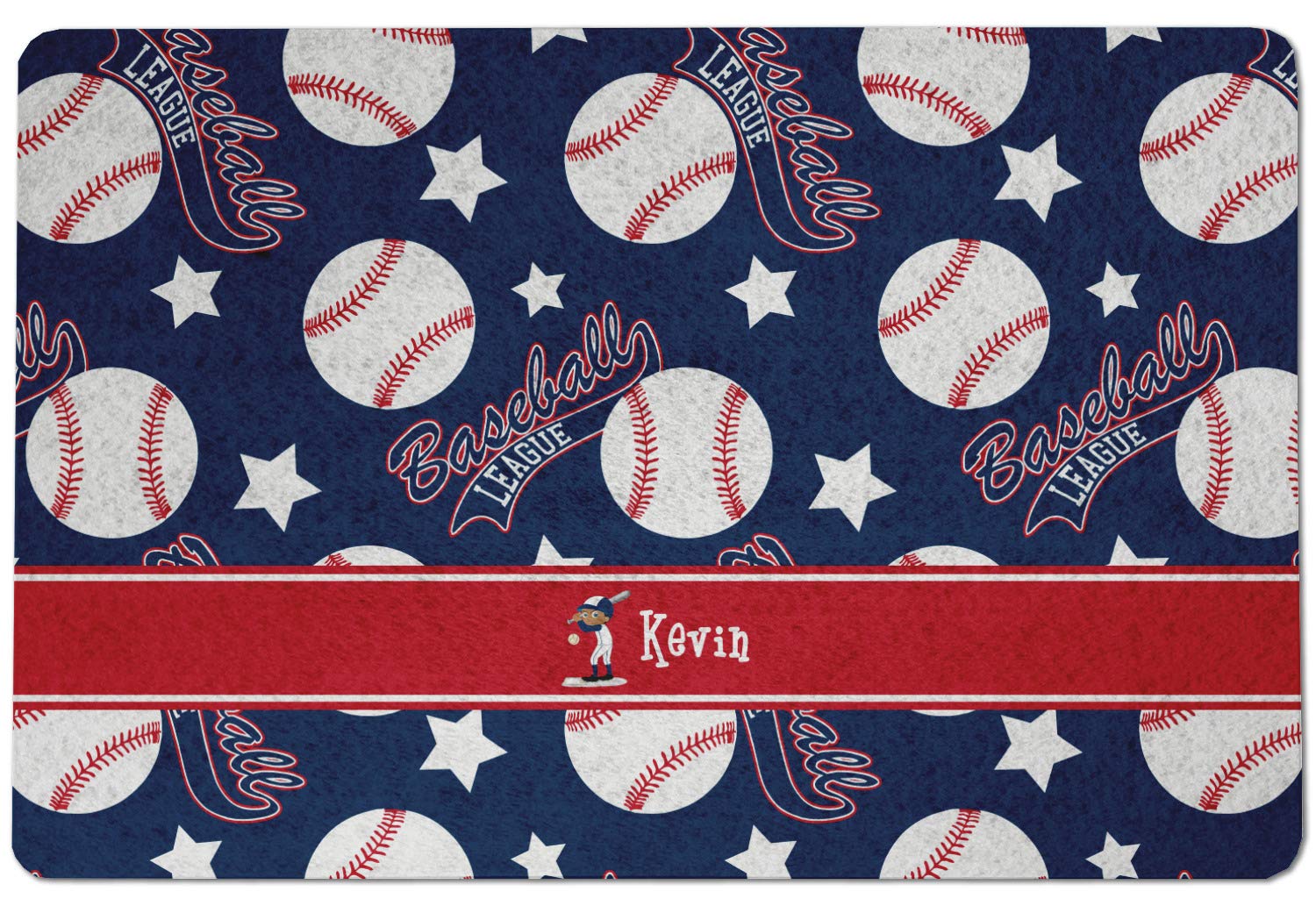 RNK Shops Personalized Baseball Dog Food Mat - Small w/Name or Text