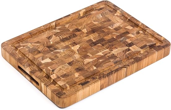 Teakhaus Butcher Bill with Juice Rout, Wood, Multicolored, 40 x 30 x 3,8 cm