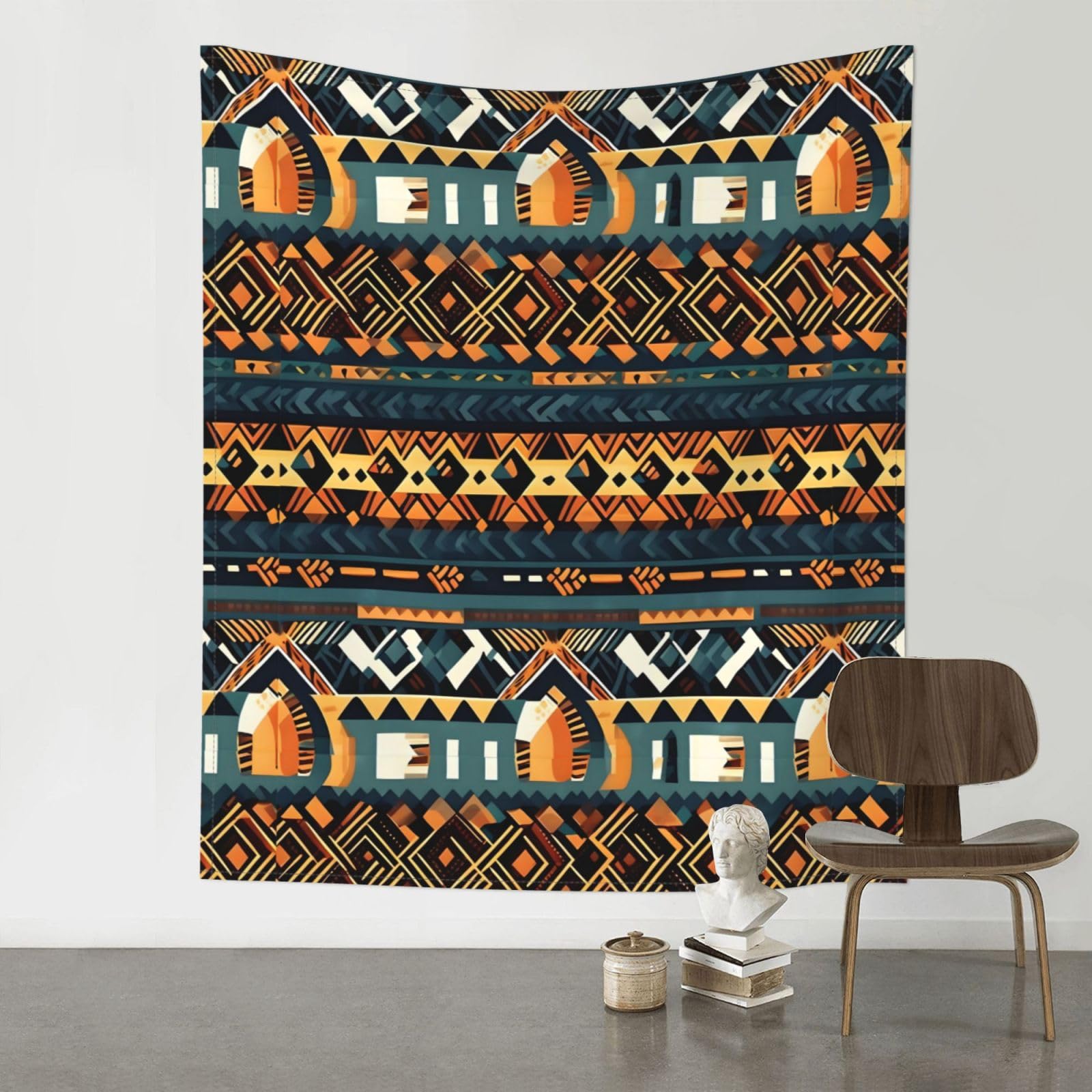 YYHWHJDE African Tribal Ethnic Texture Prints Wall Tapestry 60x51in - High-Grade Polyester Throw for Dorm Room Decor, Beach Blankets & Home Accent