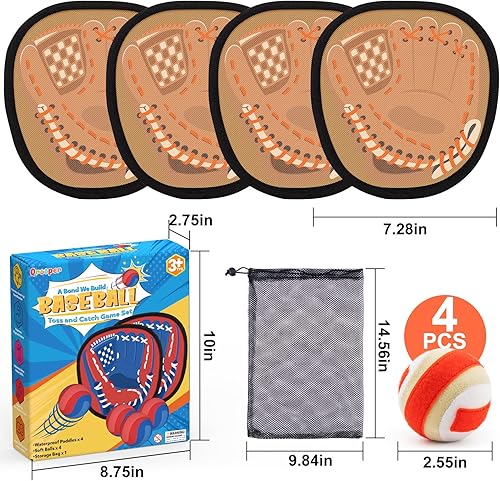 Miniatura 9 de Juego de pelota para lanzar y atrapar guantes de béisbol para niños pequeños, relleno de calcetines para patio al aire libre, juegos para niños y