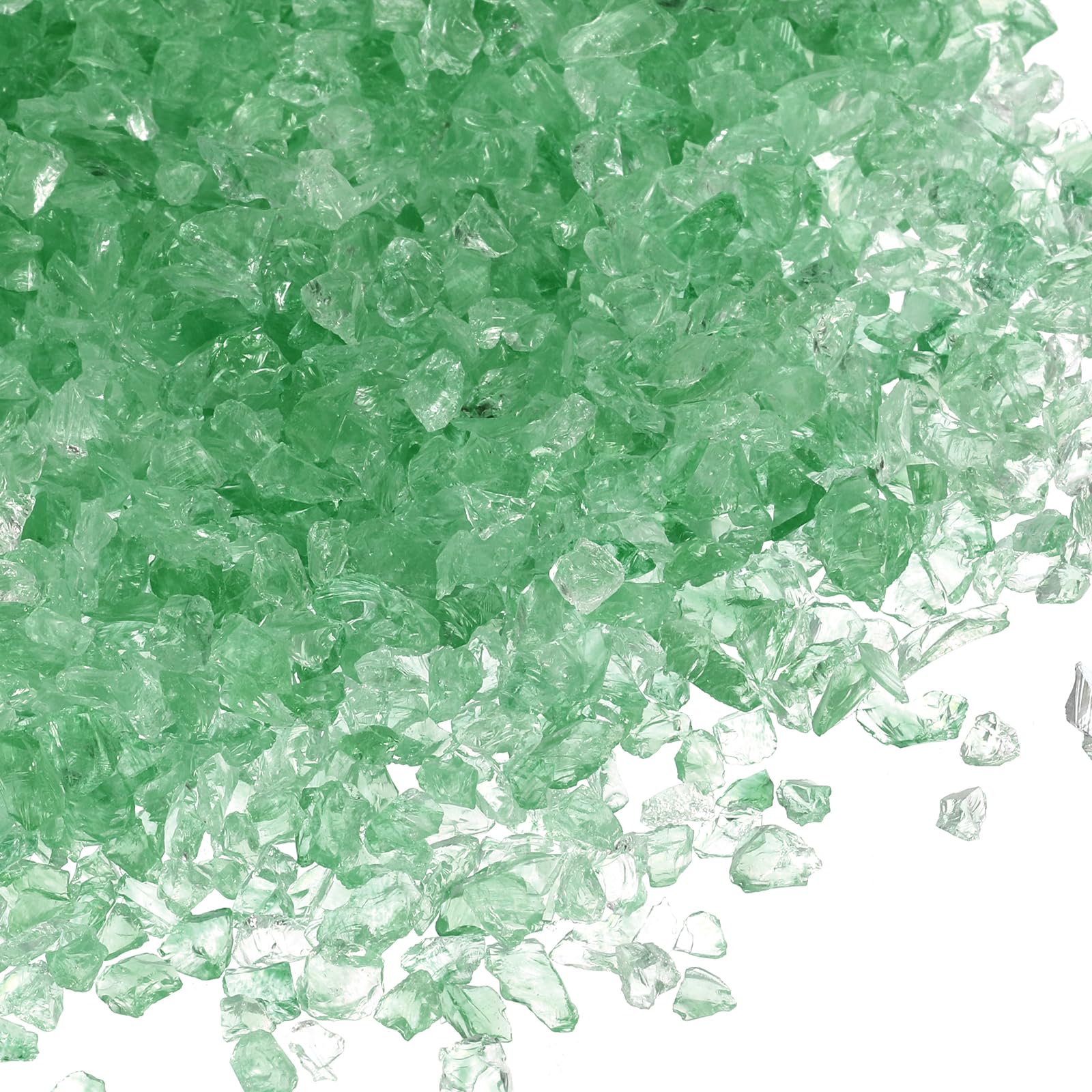 PATIKIL Decorative Glass Gravel 450g/1lb 3-6mm, Irregular Glitters Stone Beads Chips Broken Crushed Fire Glass for Craft Vase Filler Fish Tank Aquarium, Dark Green - Image 4