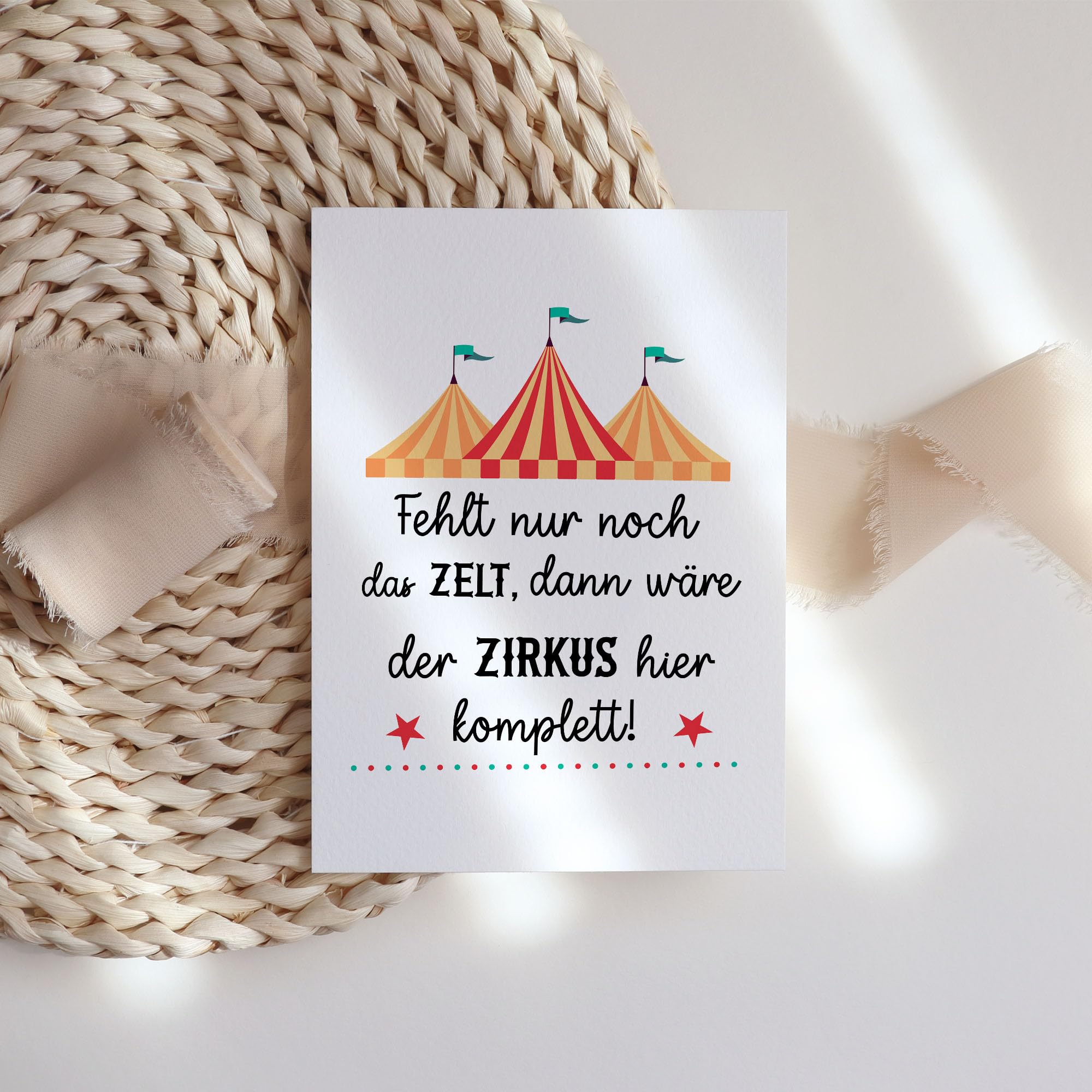 Lilavie-Design Fehlt nur noch das Zelt dann wäre der Zirkus Hier perfekt Karte Lustig Büro Sarkasmus Mitarbeiter Kollege Geschenk Bürobedarf & Schreibwaren