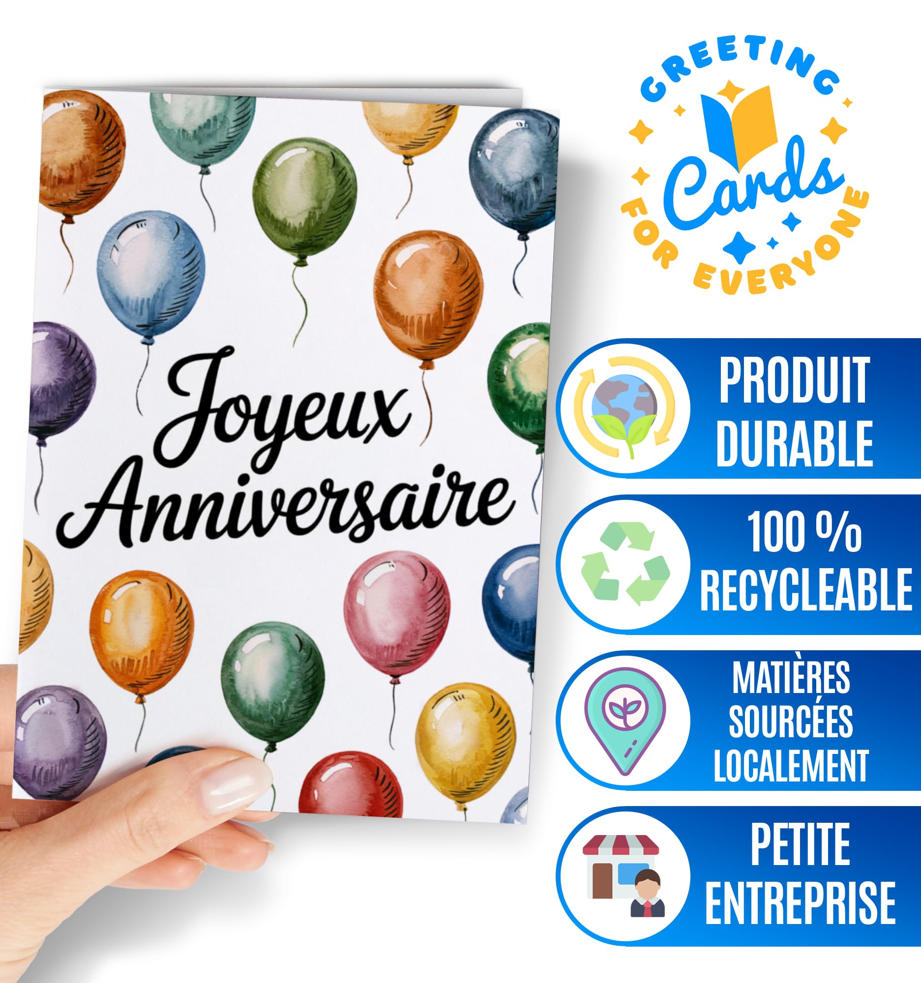 Carte d'Anniversaire pour Homme ou Femme 20-80 Ans Cadeau Décoration
