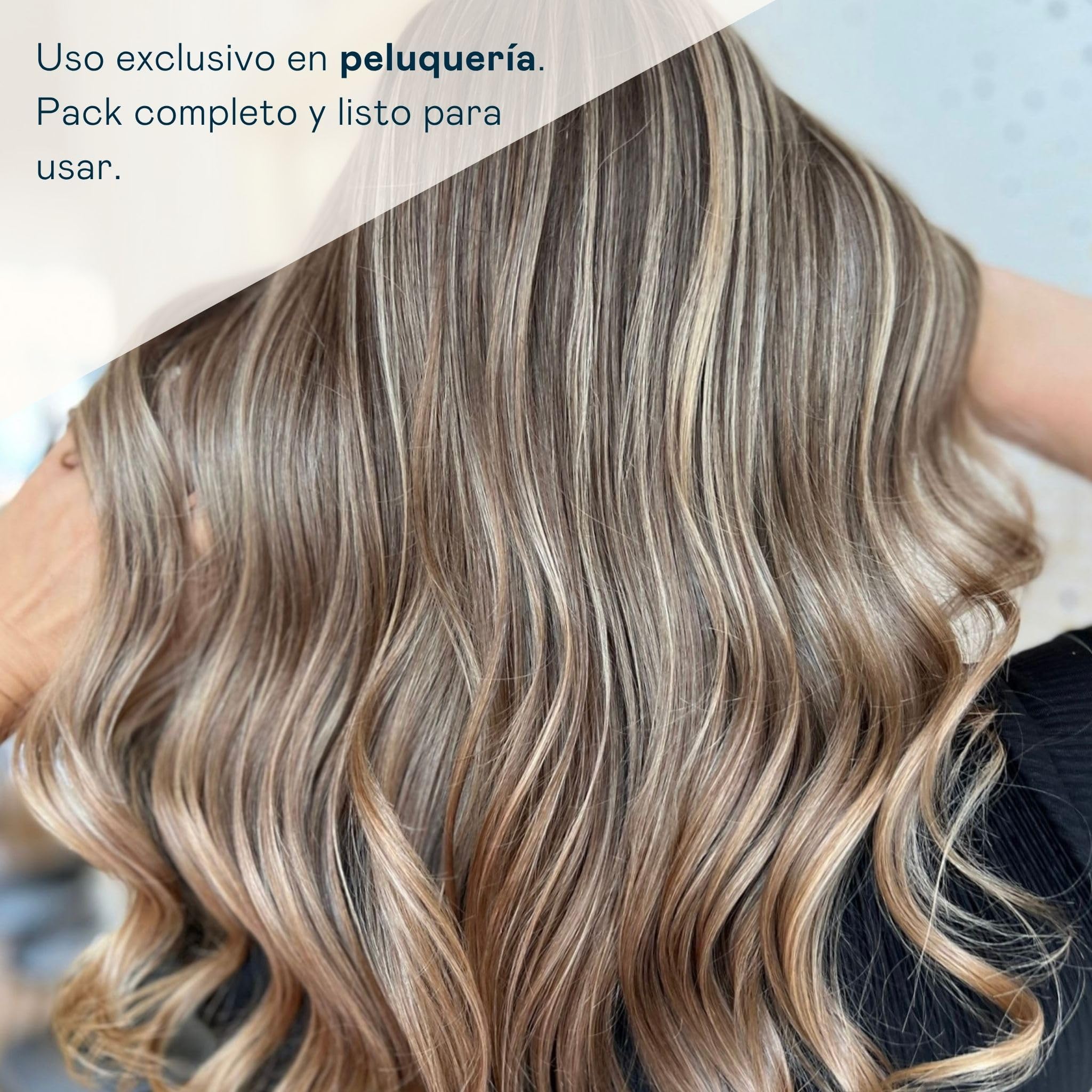 VALQUER Pack Decolorante de Pelo Profesional Permanente | Polvos Deco Blue 500 g y Agua Oxigenada 30 Vol 9% 1 L | Alta Aclaración del Pelo hasta 6 Tonos con Proteínas de Trigo | Vegano