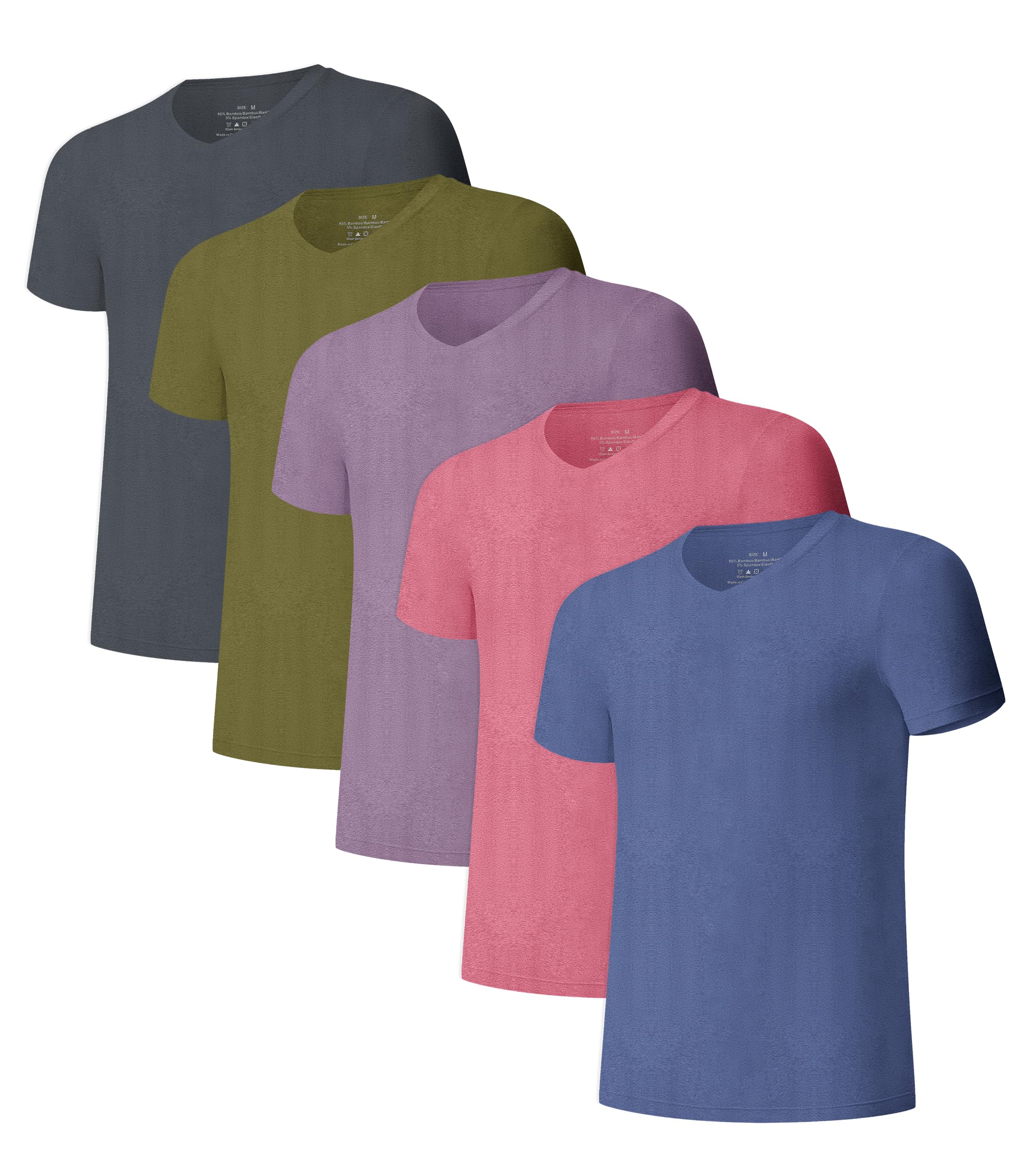 CF Mens Undershirts Rayon V Neck Shirts for Men Moisture Wicking T-Shirt Cooling Tee Shirts 3 5 Pack