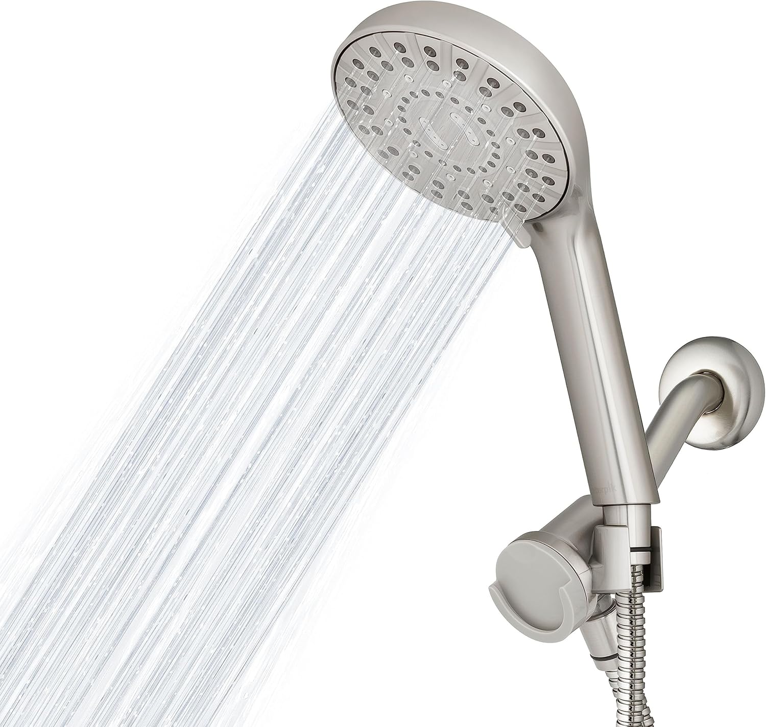 Waterpik Dual Dock Adjustable Height Hand Held Shower Head With 5Foot Metal Hose and