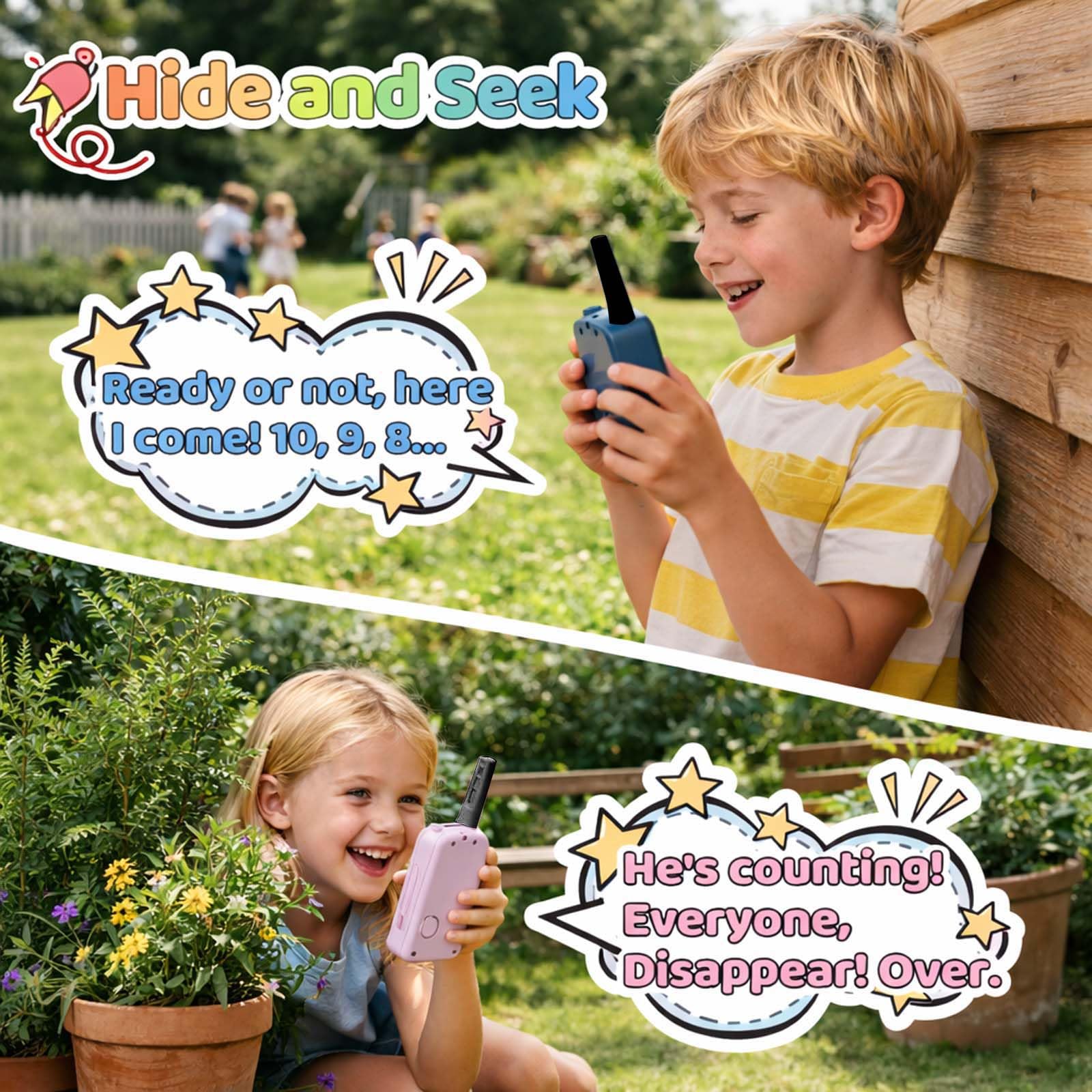 Video Walkie Talkies for Kids,2 Pack Kids Walkie Talkies,1640 Feet Long Range Walkie Talkies Kids With 4 Voice Changer,Gift Toys for Outdoor Play Camping Hiking for Boys Girls Ages 3-12(Blue+Pink) - Image 3