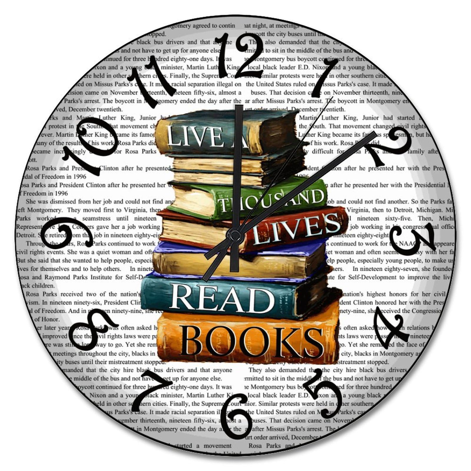 Horloge murale de 38,1 cm pour célébrer l'amour des livres chez soi
