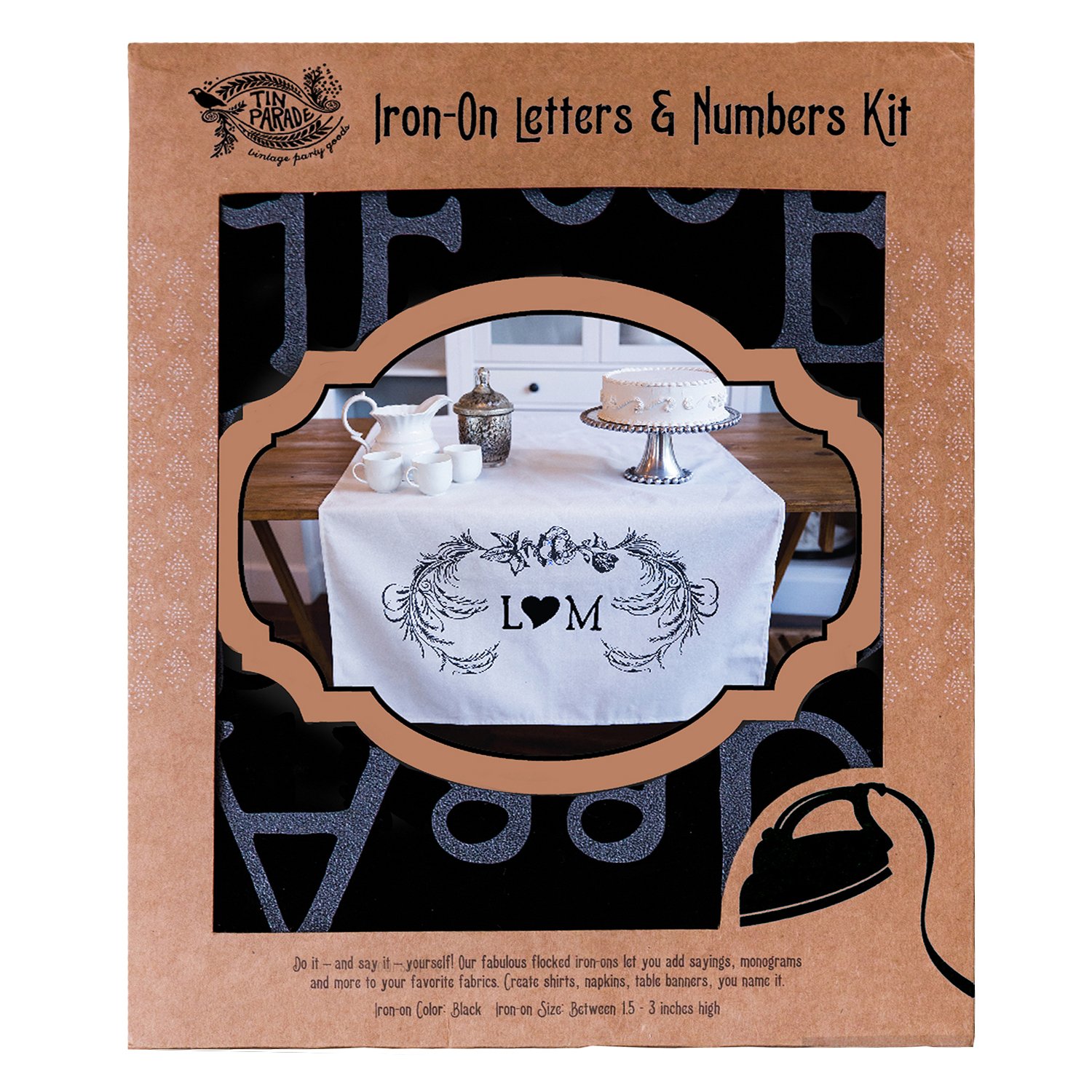 Iron-on Letters and Numbers Monogram Kit, Flocked Iron ons