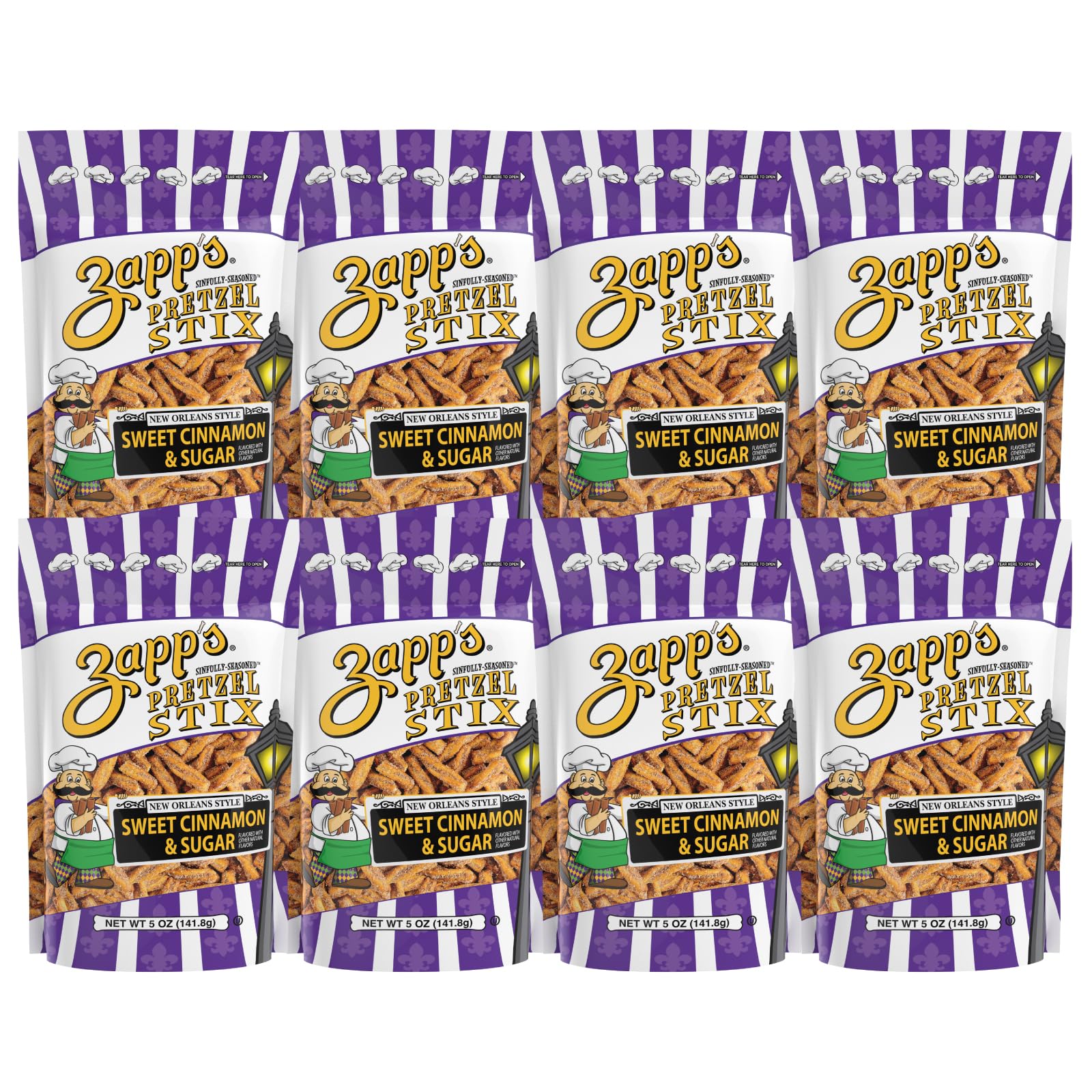Zapp’s Cinnamon Sugar Pretzel Stix pack of 8-5 oz bags